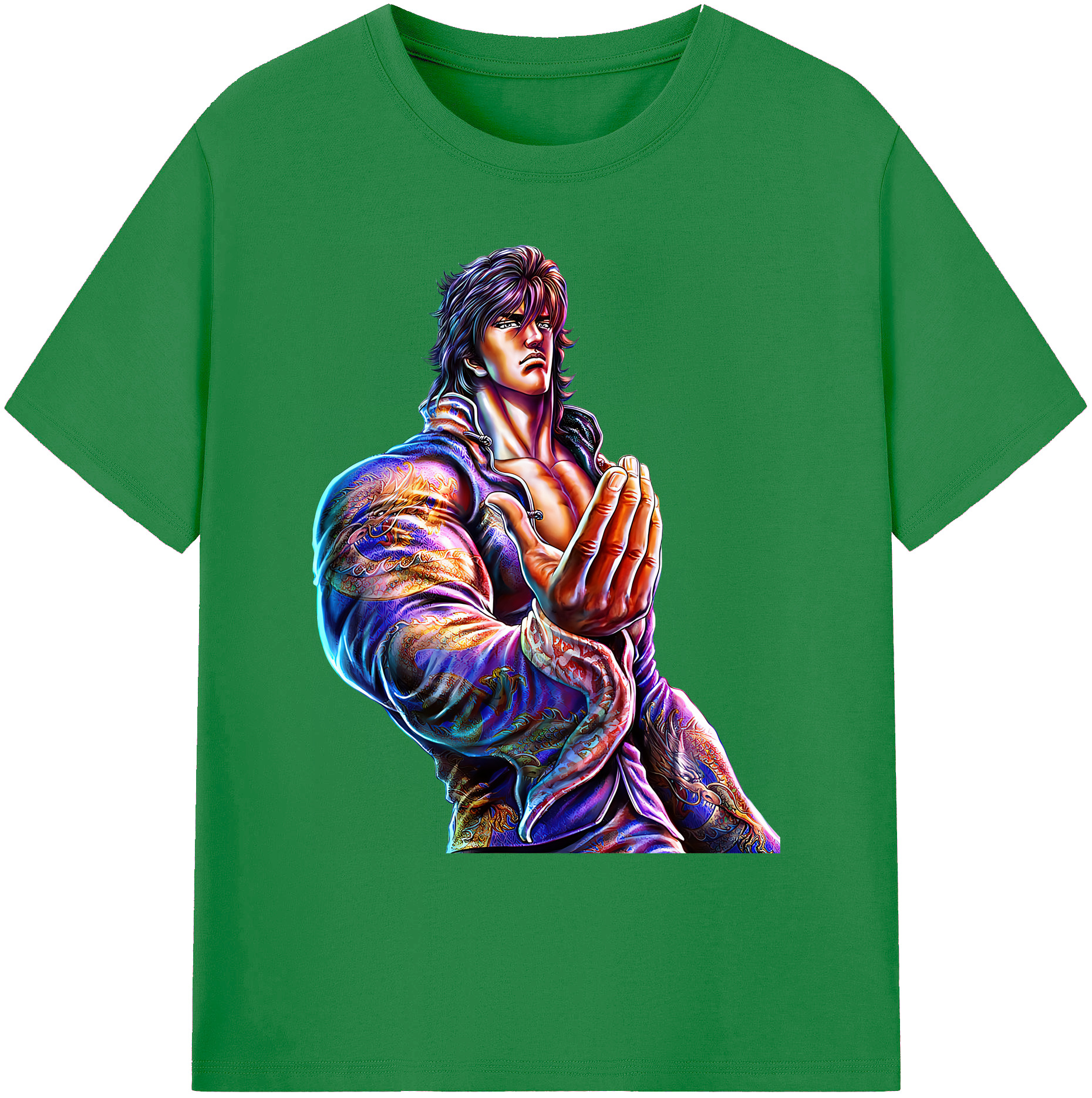 （画像用） 北斗の拳 Fist of the North Star 綿100％ メンズ半袖Tシャツ｜肌触りやわらか＆通気性