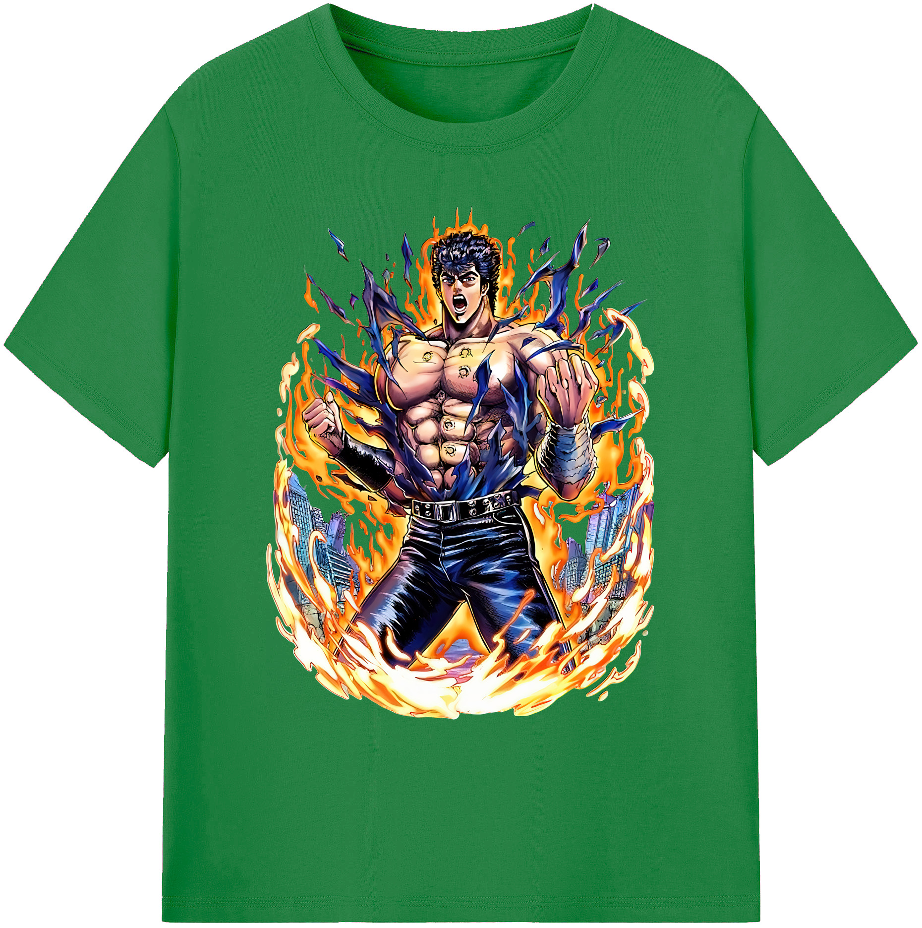 （画像用） 北斗の拳 Fist of the North Star 綿100％ メンズ半袖Tシャツ｜肌触りやわらか＆通気性