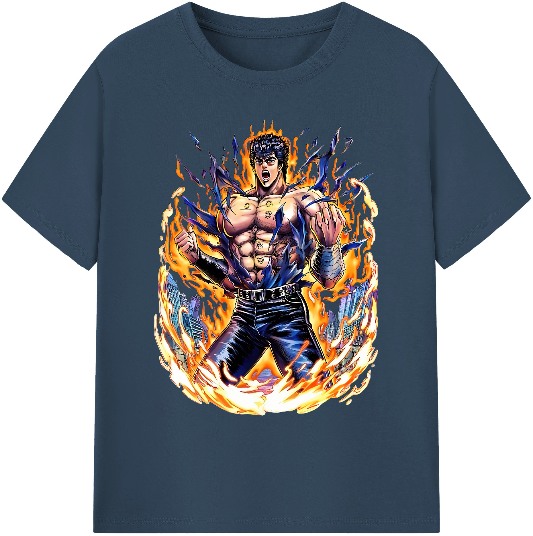 （画像用） 北斗の拳 Fist of the North Star 綿100％ メンズ半袖Tシャツ｜肌触りやわらか＆通気性