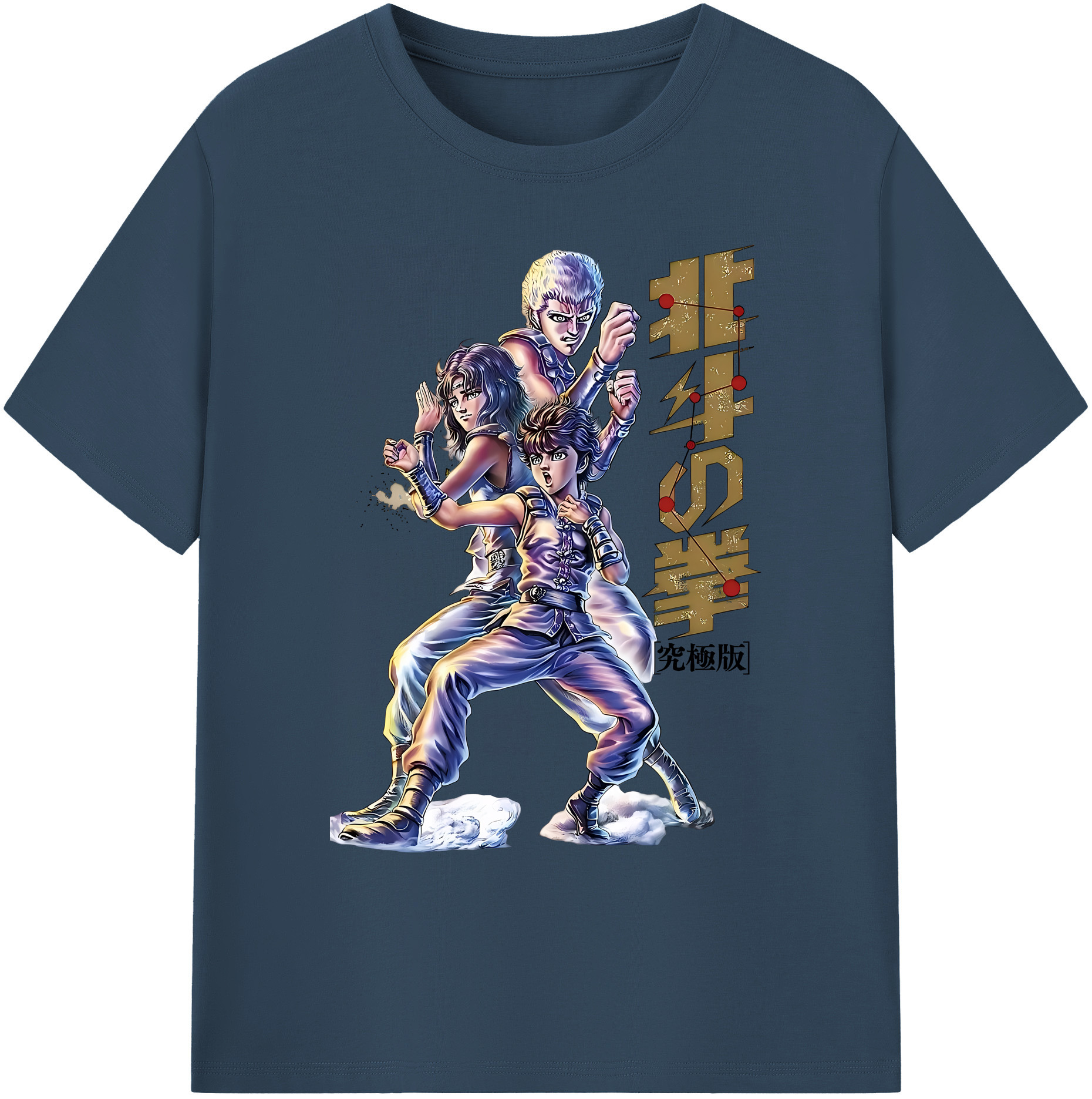 （画像用） 北斗の拳 Fist of the North Star 綿100％ メンズ半袖Tシャツ｜肌触りやわらか＆通気性