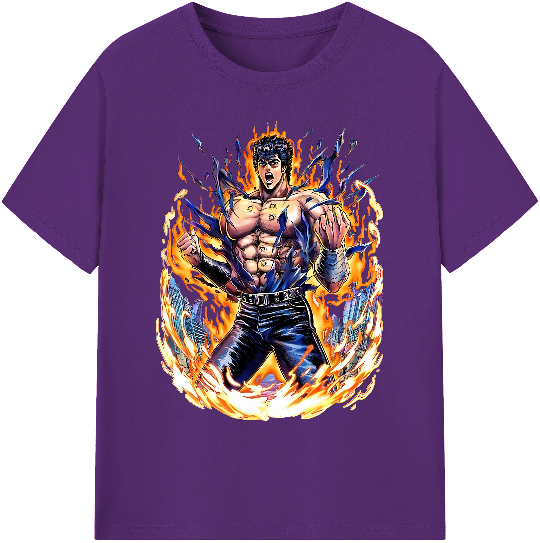 （画像用） 北斗の拳 Fist of the North Star 綿100％ メンズ半袖Tシャツ｜肌触りやわらか＆通気性