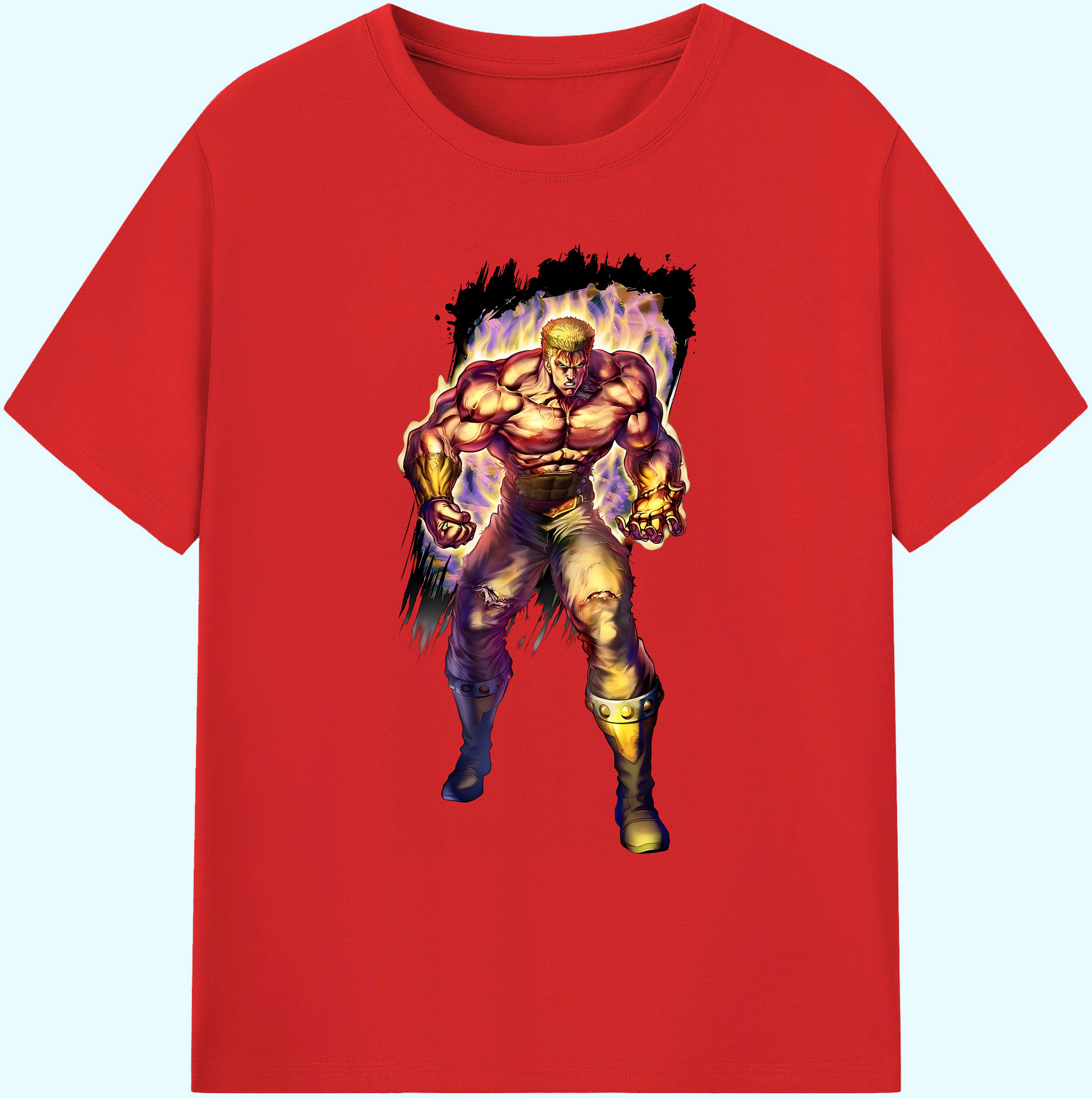 （画像用） 北斗の拳 Fist of the North Star 綿100％ メンズ半袖Tシャツ｜肌触りやわらか＆通気性