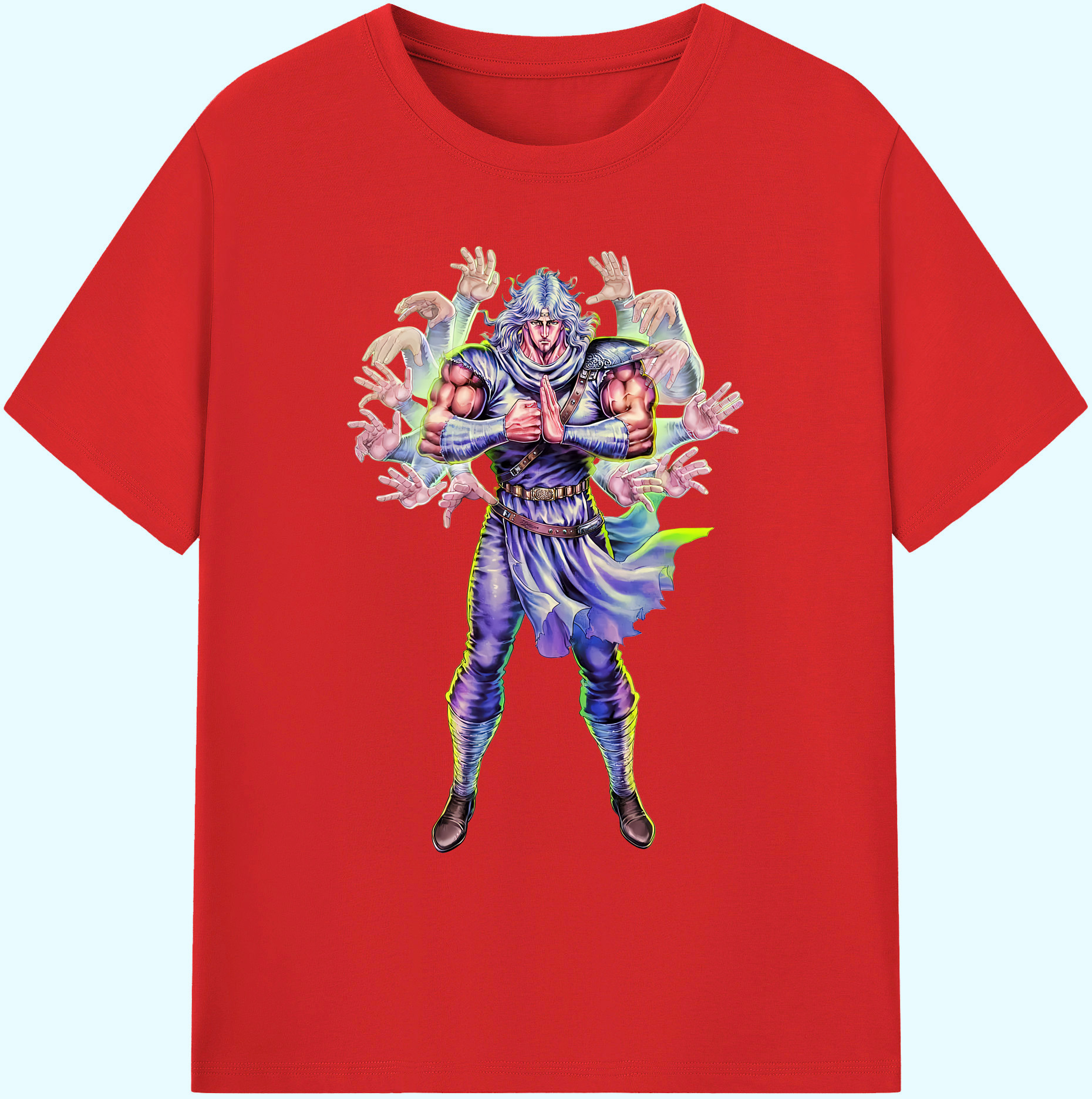 （画像用） 北斗の拳 Fist of the North Star 綿100％ メンズ半袖Tシャツ｜肌触りやわらか＆通気性