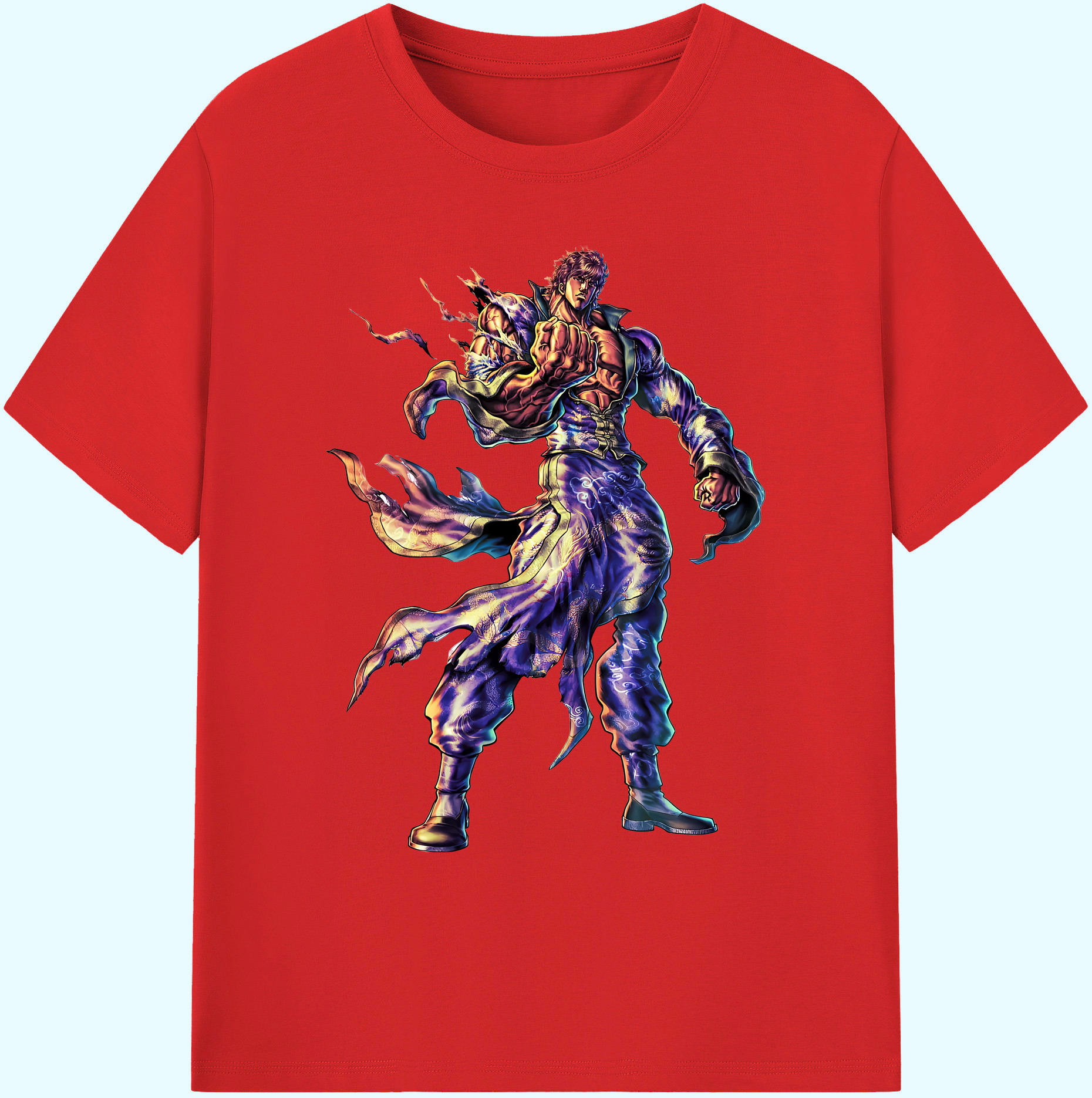 （画像用） 北斗の拳 Fist of the North Star 綿100％ メンズ半袖Tシャツ｜肌触りやわらか＆通気性