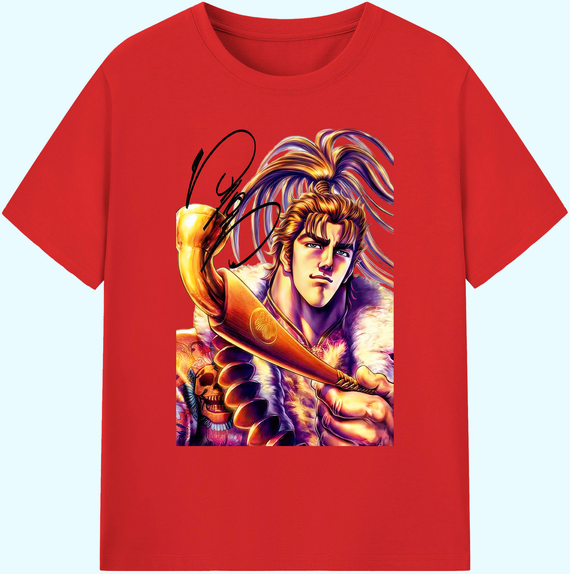 （画像用） 北斗の拳 Fist of the North Star 綿100％ メンズ半袖Tシャツ｜肌触りやわらか＆通気性