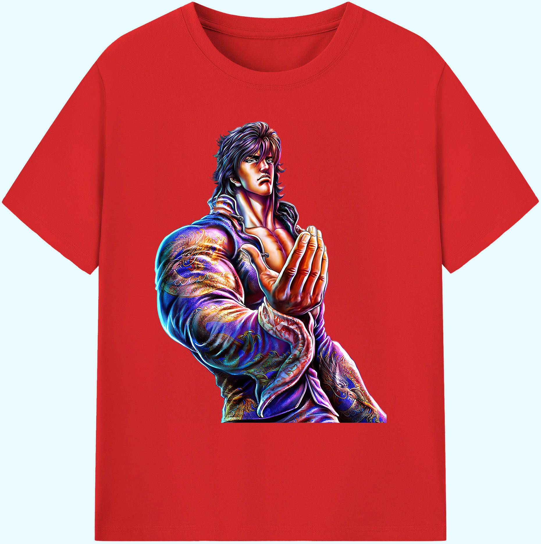 （画像用） 北斗の拳 Fist of the North Star 綿100％ メンズ半袖Tシャツ｜肌触りやわらか＆通気性