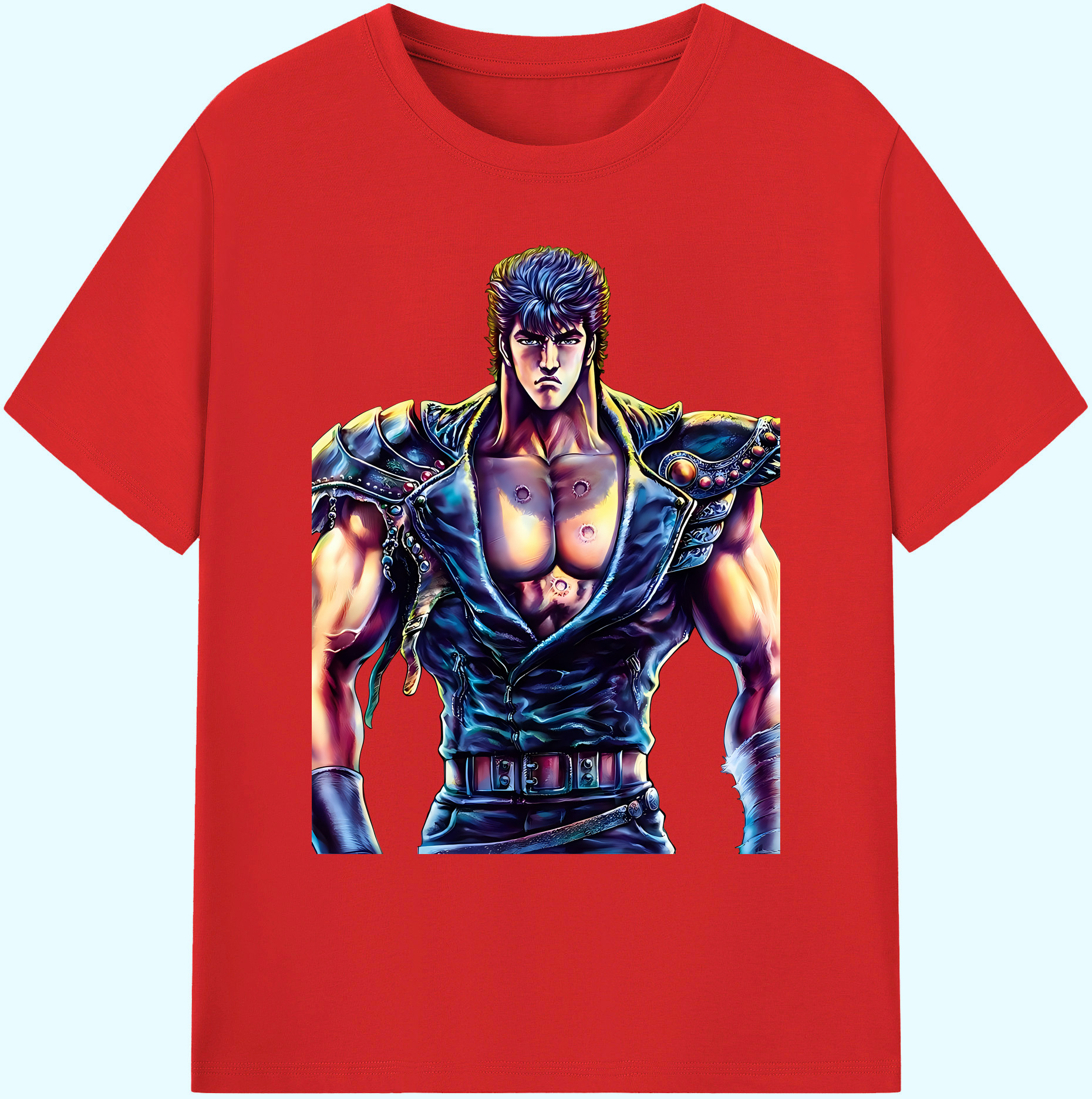 （画像用） 北斗の拳 Fist of the North Star 綿100％ メンズ半袖Tシャツ｜肌触りやわらか＆通気性