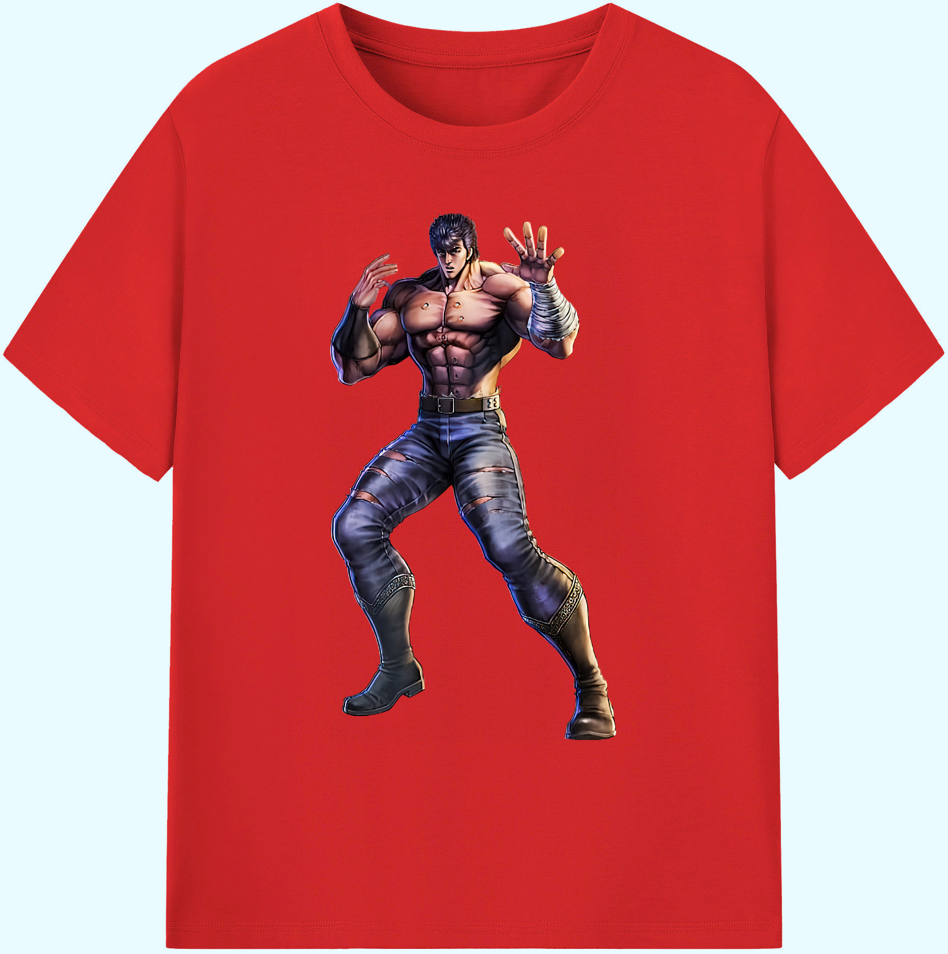 （画像用） 北斗の拳 Fist of the North Star 綿100％ メンズ半袖Tシャツ｜肌触りやわらか＆通気性