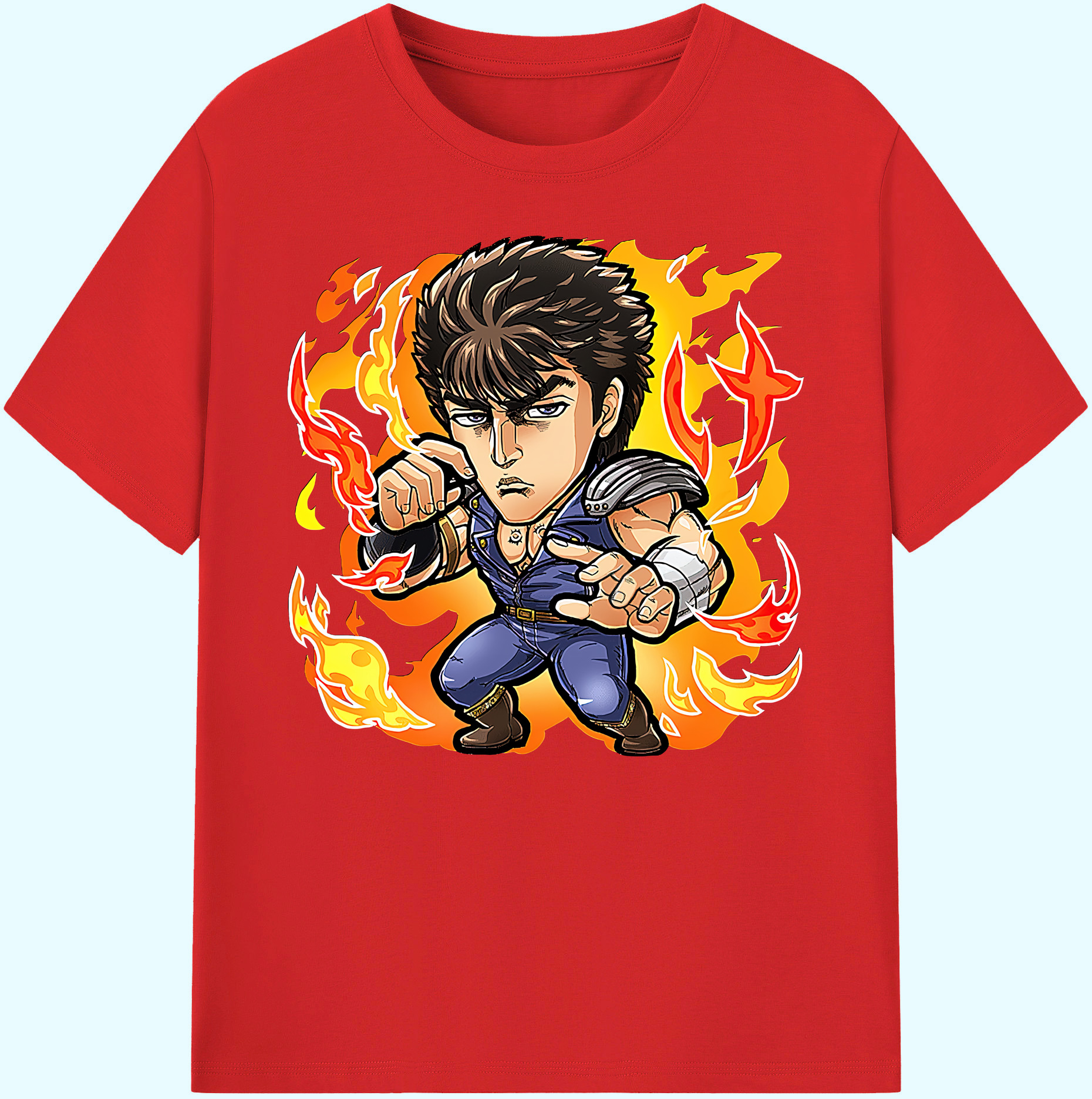 （画像用） 北斗の拳 Fist of the North Star 綿100％ メンズ半袖Tシャツ｜肌触りやわらか＆通気性