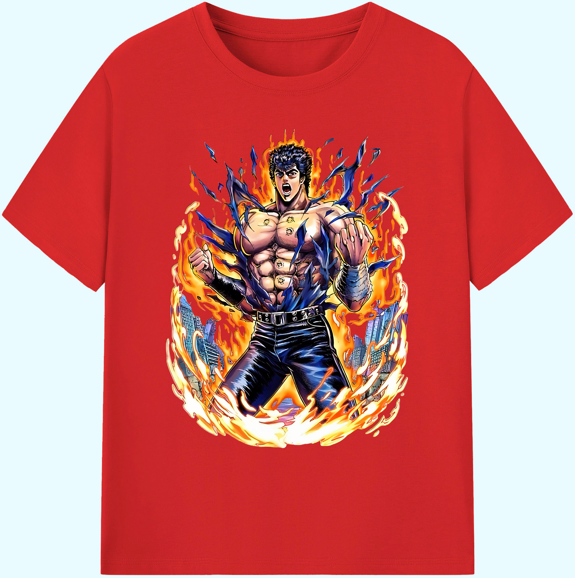 （画像用） 北斗の拳 Fist of the North Star 綿100％ メンズ半袖Tシャツ｜肌触りやわらか＆通気性