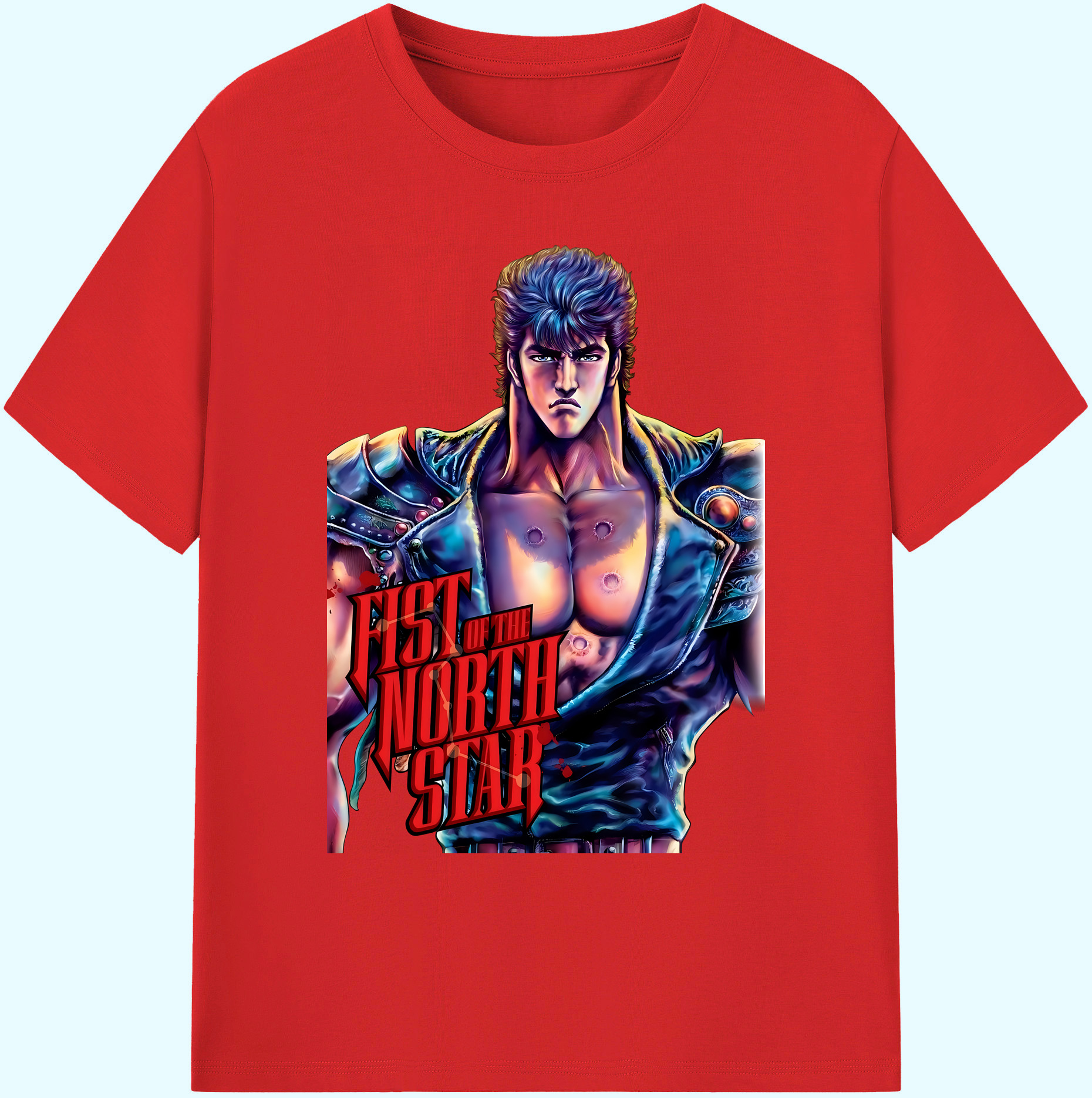（画像用） 北斗の拳 Fist of the North Star 綿100％ メンズ半袖Tシャツ｜肌触りやわらか＆通気性