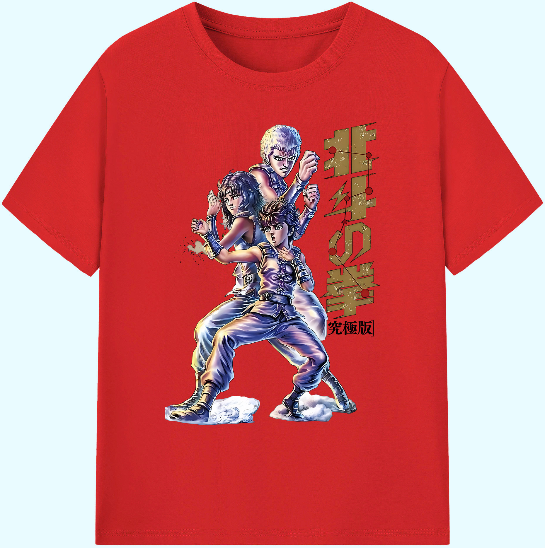 （画像用） 北斗の拳 Fist of the North Star 綿100％ メンズ半袖Tシャツ｜肌触りやわらか＆通気性