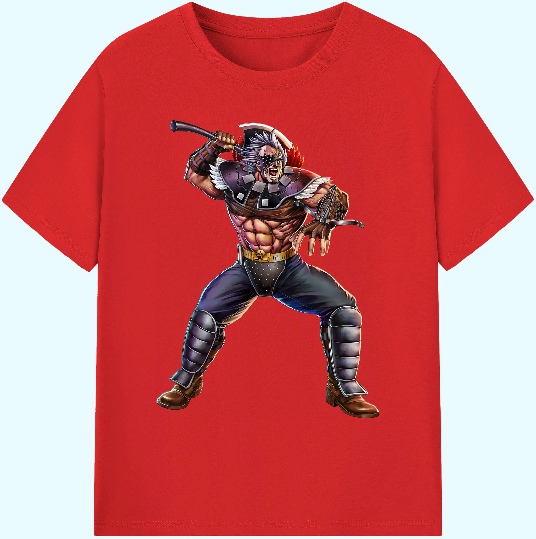 （画像用） 北斗の拳 Fist of the North Star 綿100％ メンズ半袖Tシャツ｜肌触りやわらか＆通気性