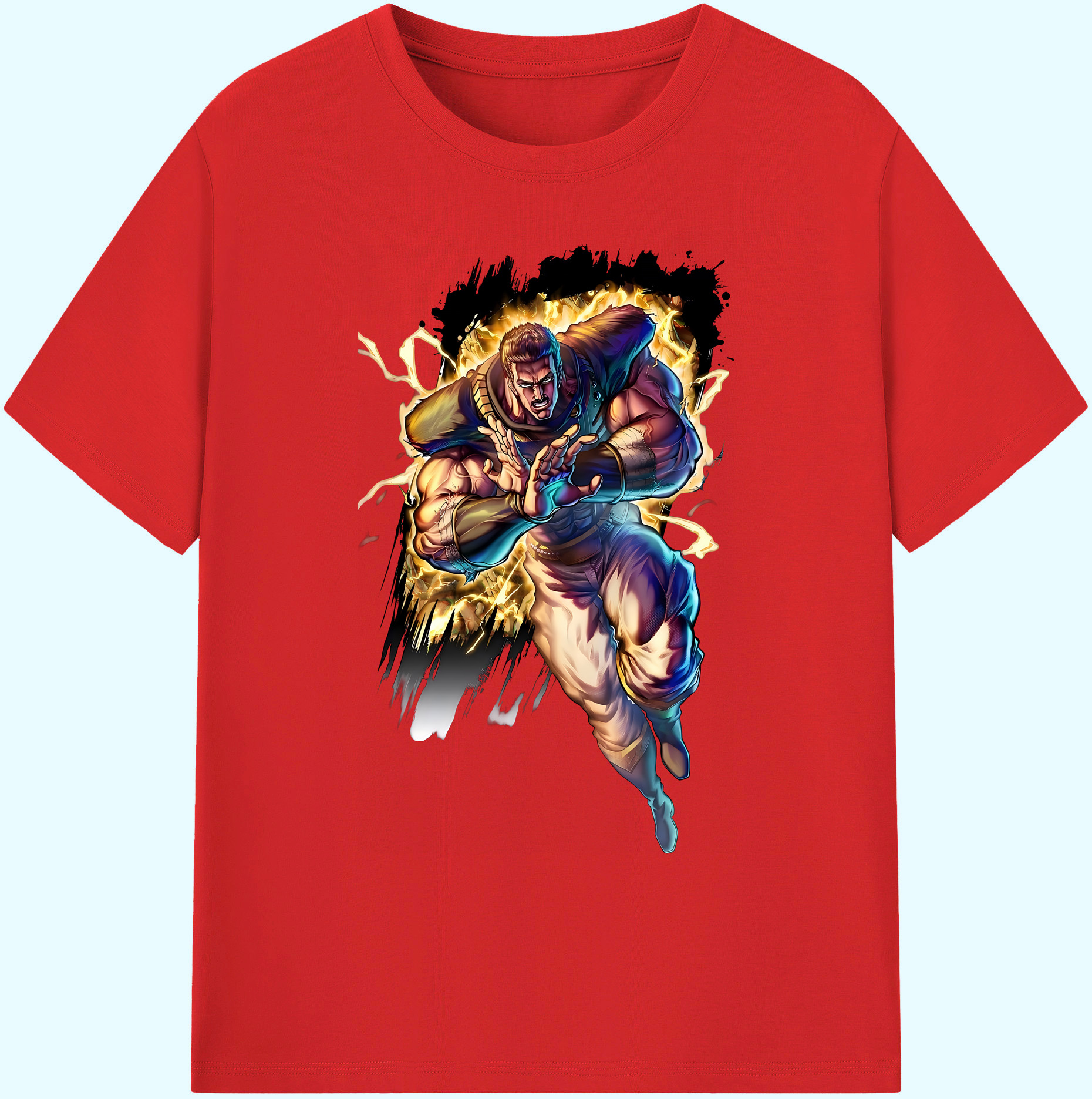 （画像用） 北斗の拳 Fist of the North Star 綿100％ メンズ半袖Tシャツ｜肌触りやわらか＆通気性