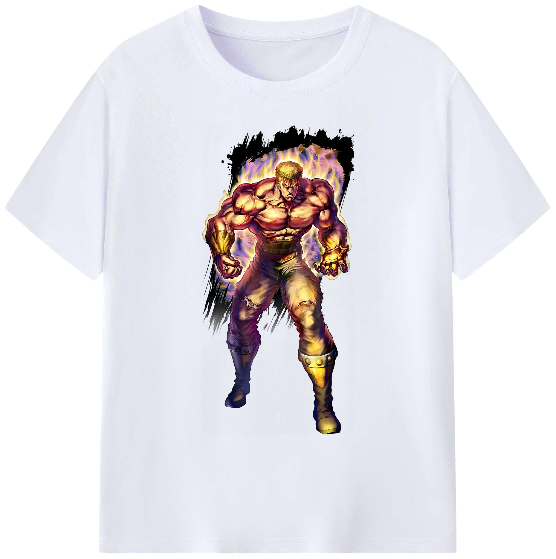 （画像用） 北斗の拳 Fist of the North Star 綿100％ メンズ半袖Tシャツ｜肌触りやわらか＆通気性
