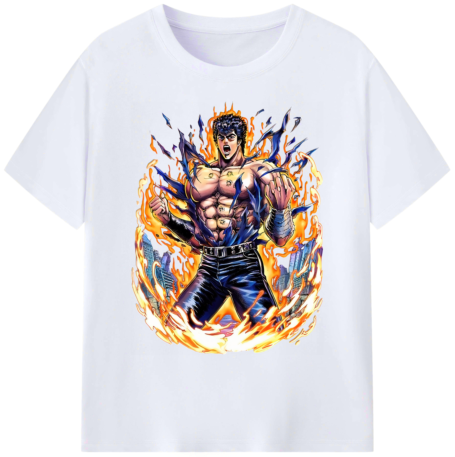 （画像用） 北斗の拳 Fist of the North Star 綿100％ メンズ半袖Tシャツ｜肌触りやわらか＆通気性