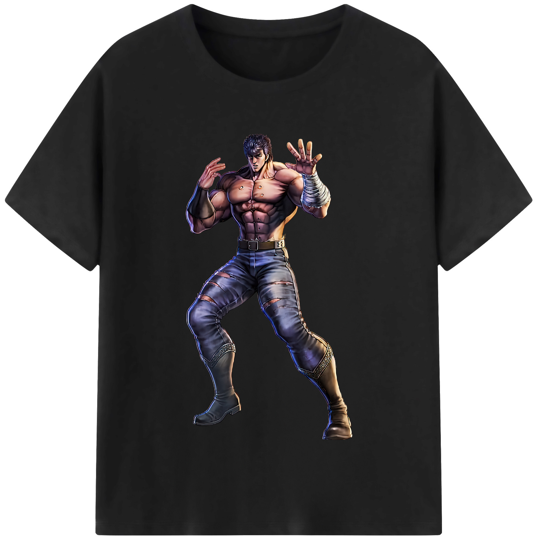 （画像用） 北斗の拳 Fist of the North Star レディースカジュアルプリントTシャツ（綿100％）