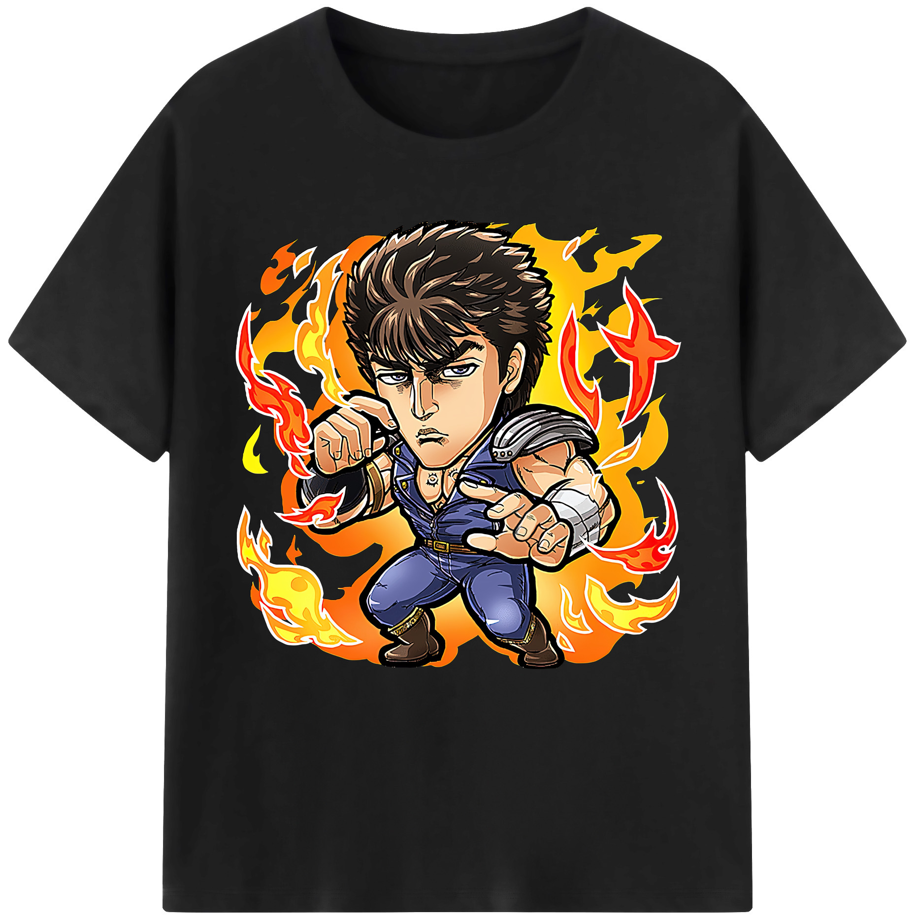 （画像用） 北斗の拳 Fist of the North Star レディースカジュアルプリントTシャツ（綿100％）