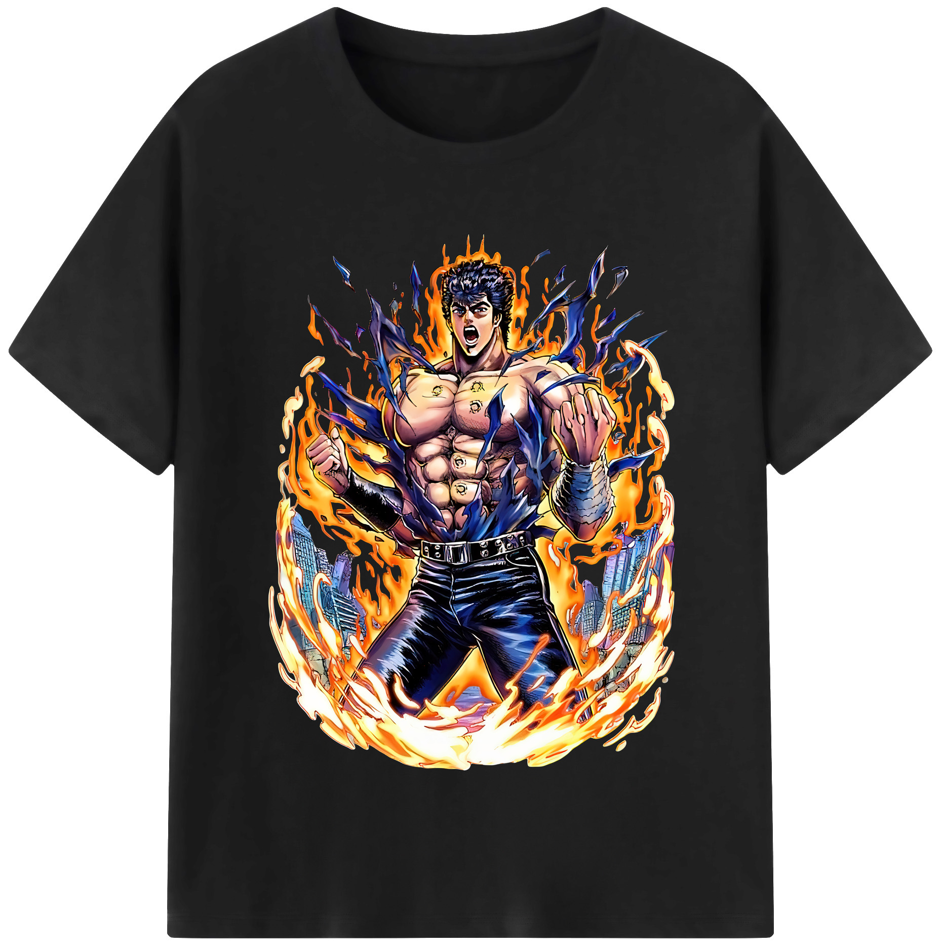 （画像用） 北斗の拳 Fist of the North Star レディースカジュアルプリントTシャツ（綿100％）