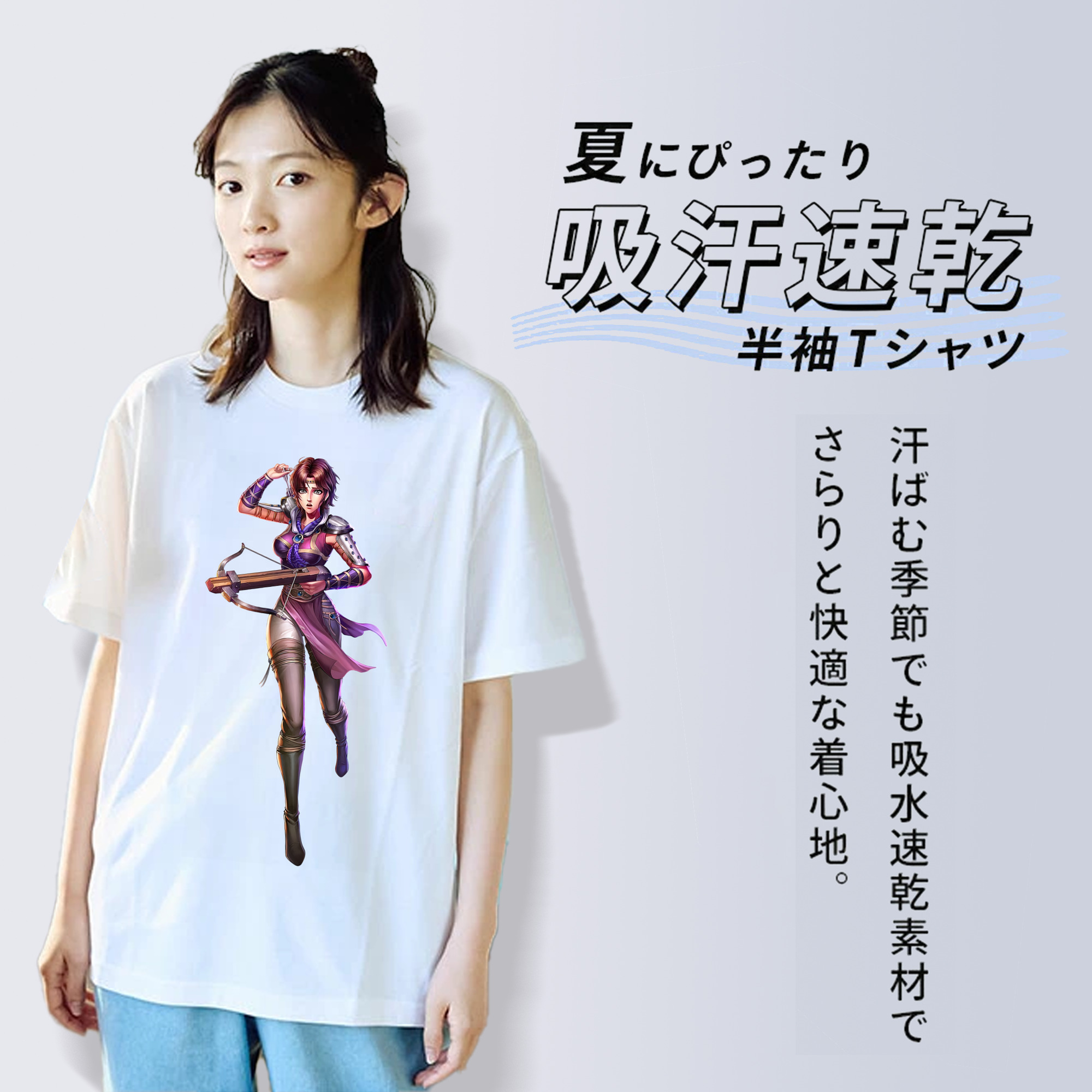北斗の拳 Fist of the North Star レディースカジュアルプリントTシャツ（綿100％）