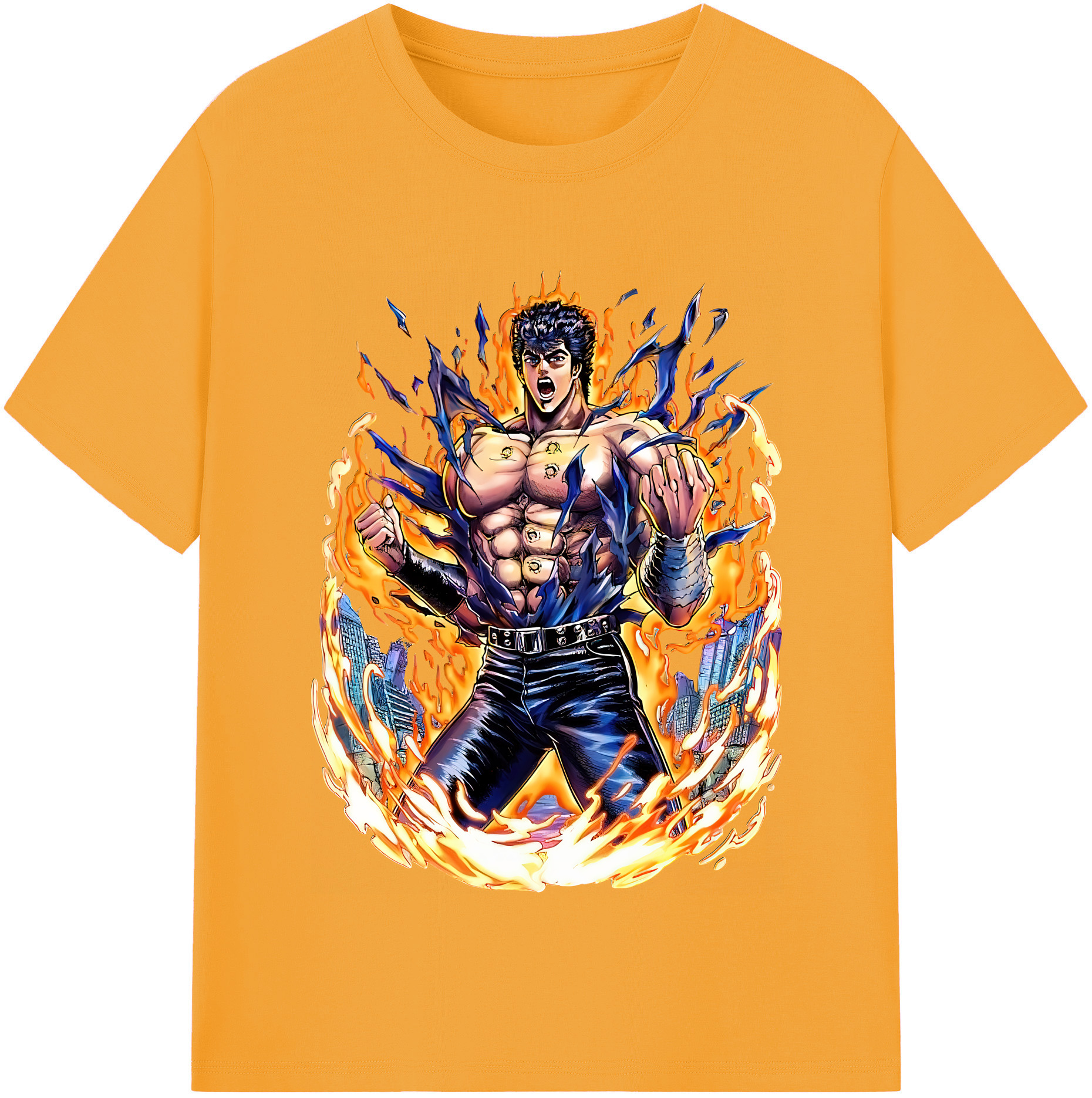 （画像用） 北斗の拳 Fist of the North Star レディースカジュアルプリントTシャツ（綿100％）