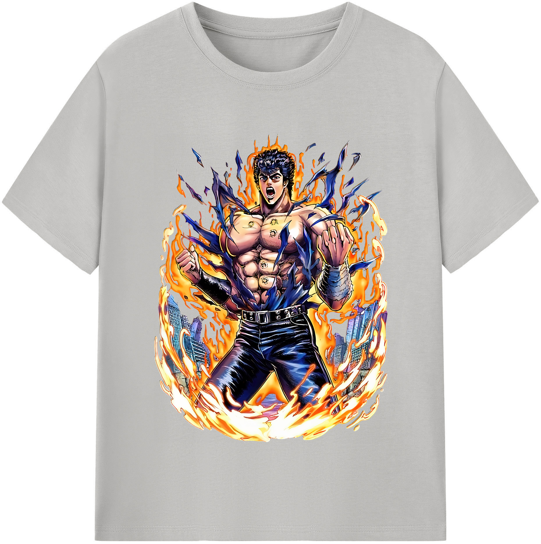 （画像用） 北斗の拳 Fist of the North Star レディースカジュアルプリントTシャツ（綿100％）