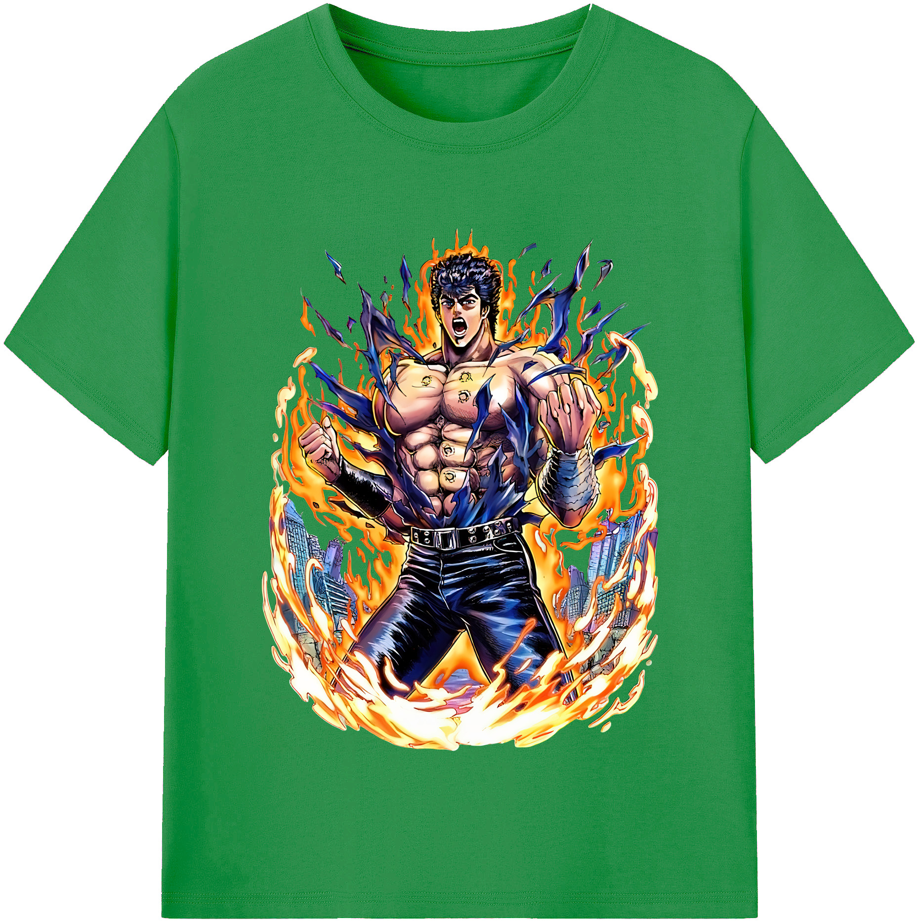 （画像用） 北斗の拳 Fist of the North Star レディースカジュアルプリントTシャツ（綿100％）