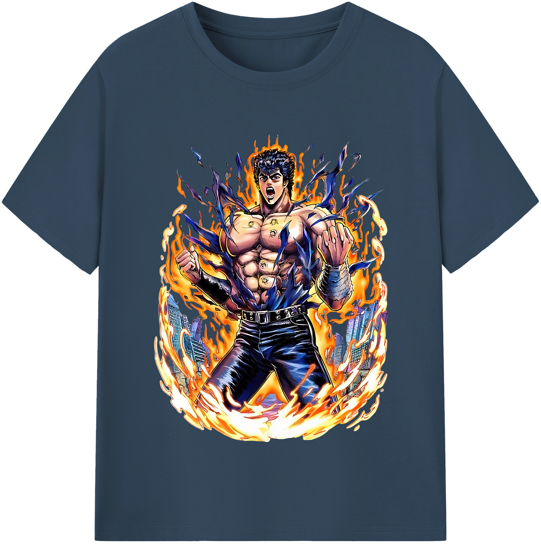 （画像用） 北斗の拳 Fist of the North Star レディースカジュアルプリントTシャツ（綿100％）