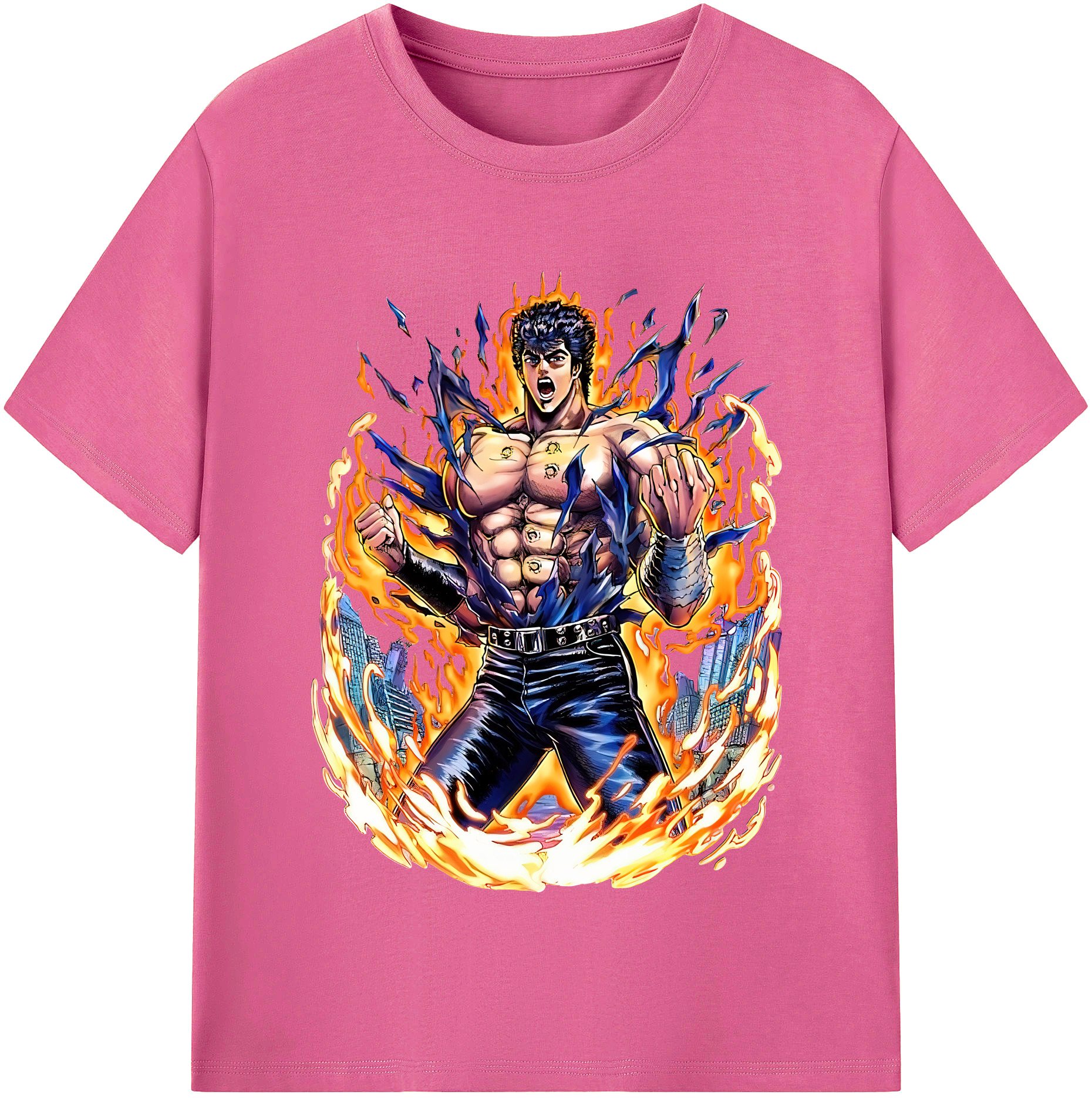 （画像用） 北斗の拳 Fist of the North Star レディースカジュアルプリントTシャツ（綿100％）