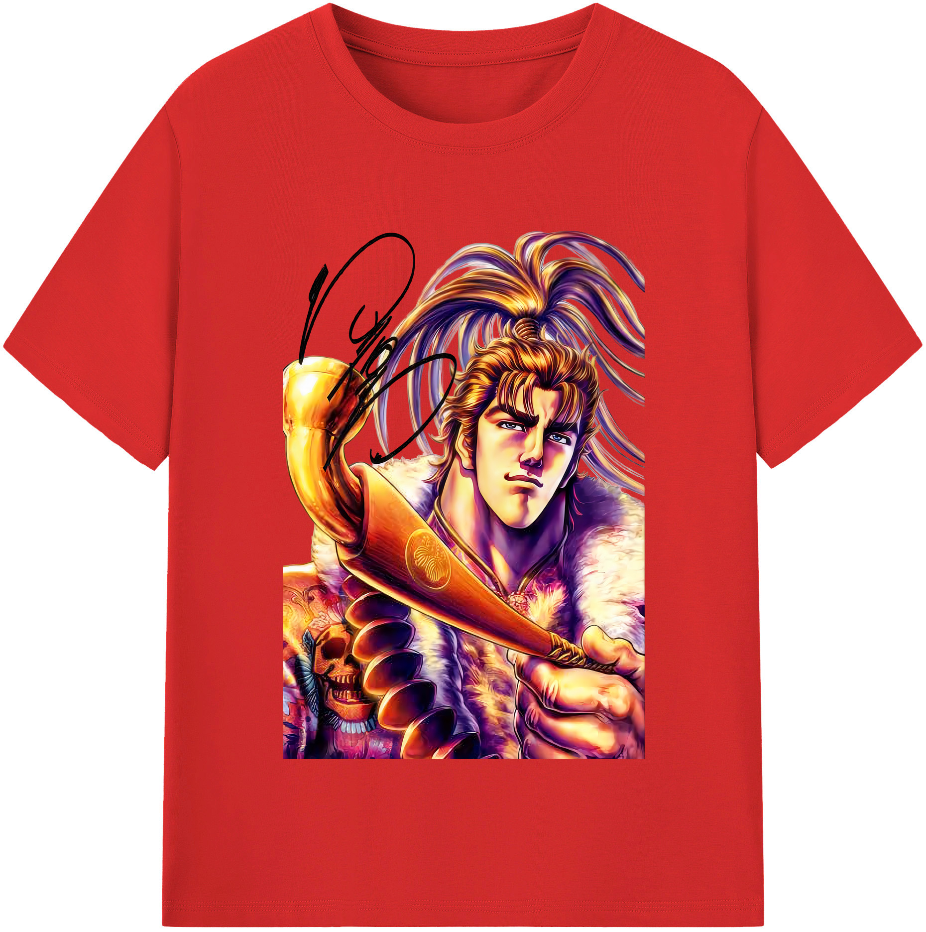 （画像用） 北斗の拳 Fist of the North Star レディースカジュアルプリントTシャツ（綿100％）