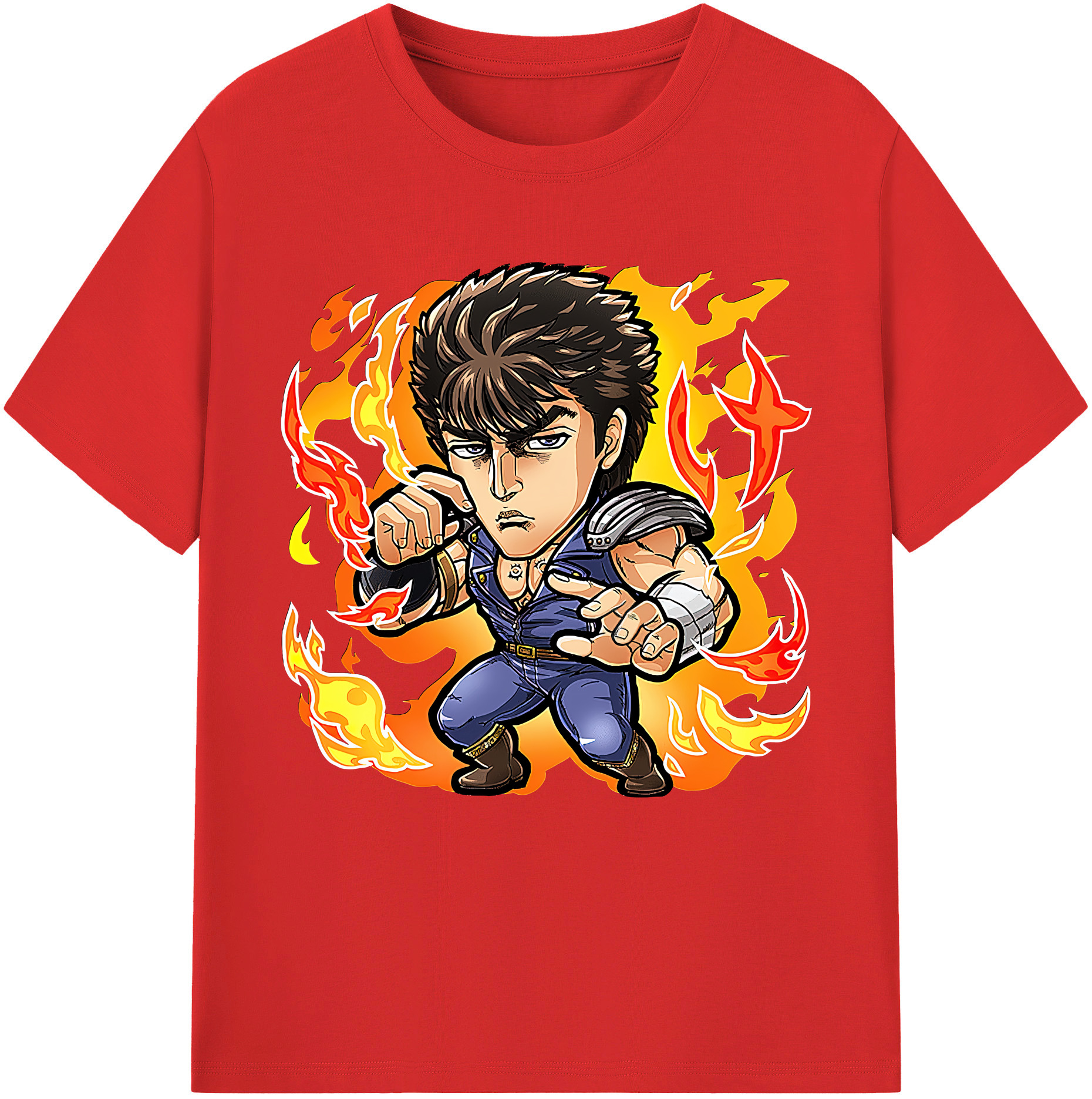 （画像用） 北斗の拳 Fist of the North Star レディースカジュアルプリントTシャツ（綿100％）