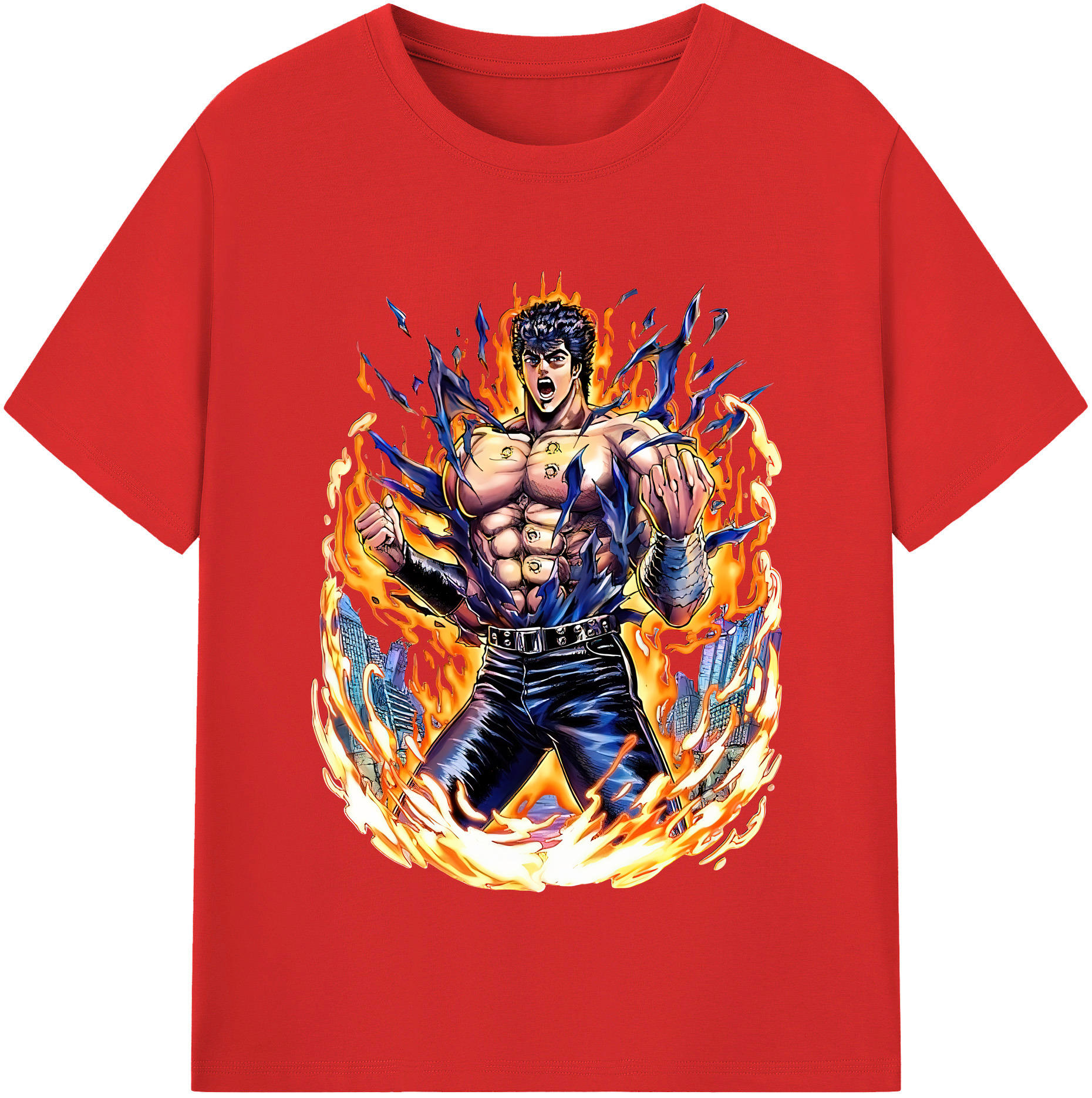 （画像用） 北斗の拳 Fist of the North Star レディースカジュアルプリントTシャツ（綿100％）