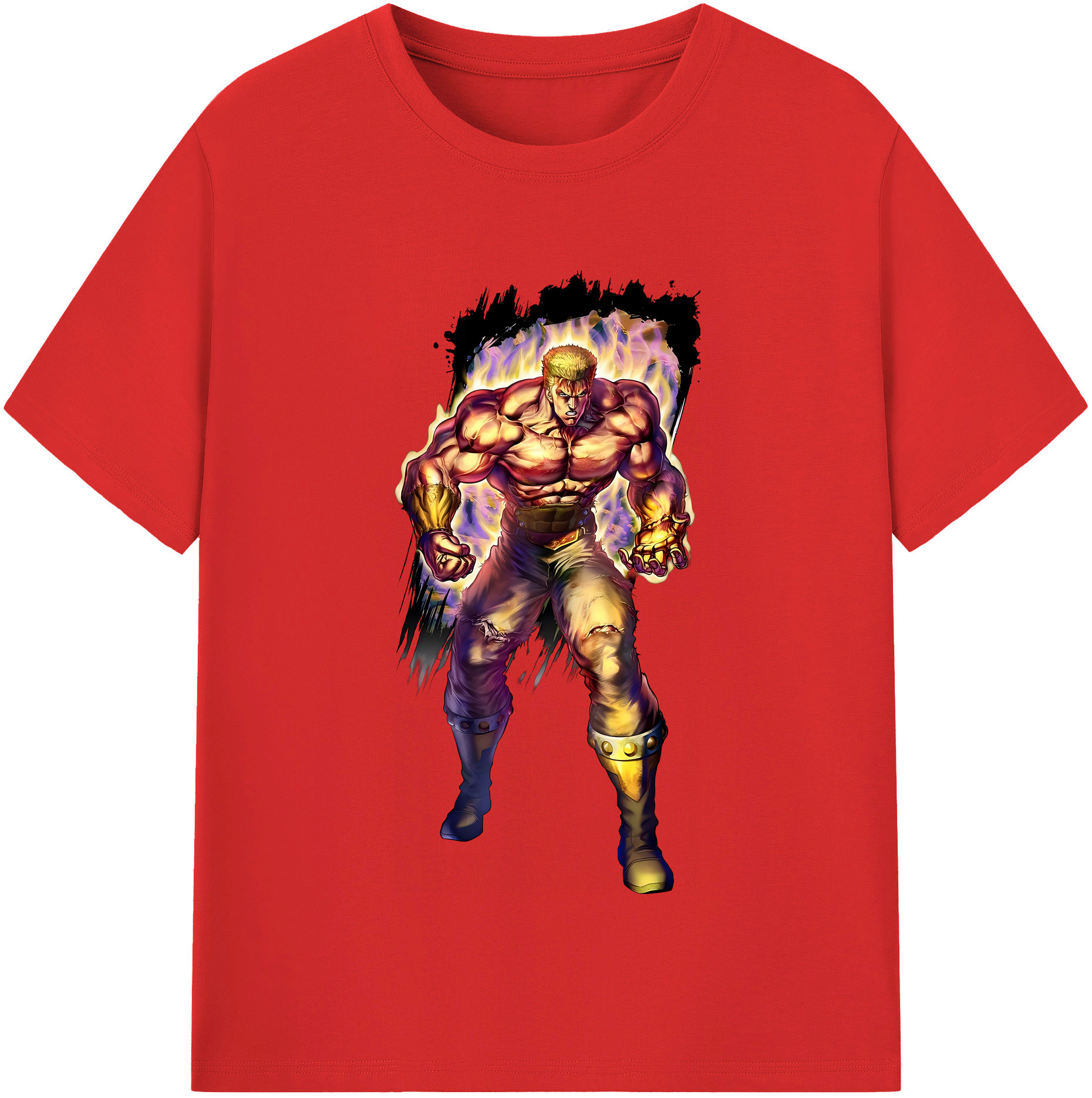 （画像用） 北斗の拳 Fist of the North Star レディースカジュアルプリントTシャツ（綿100％）