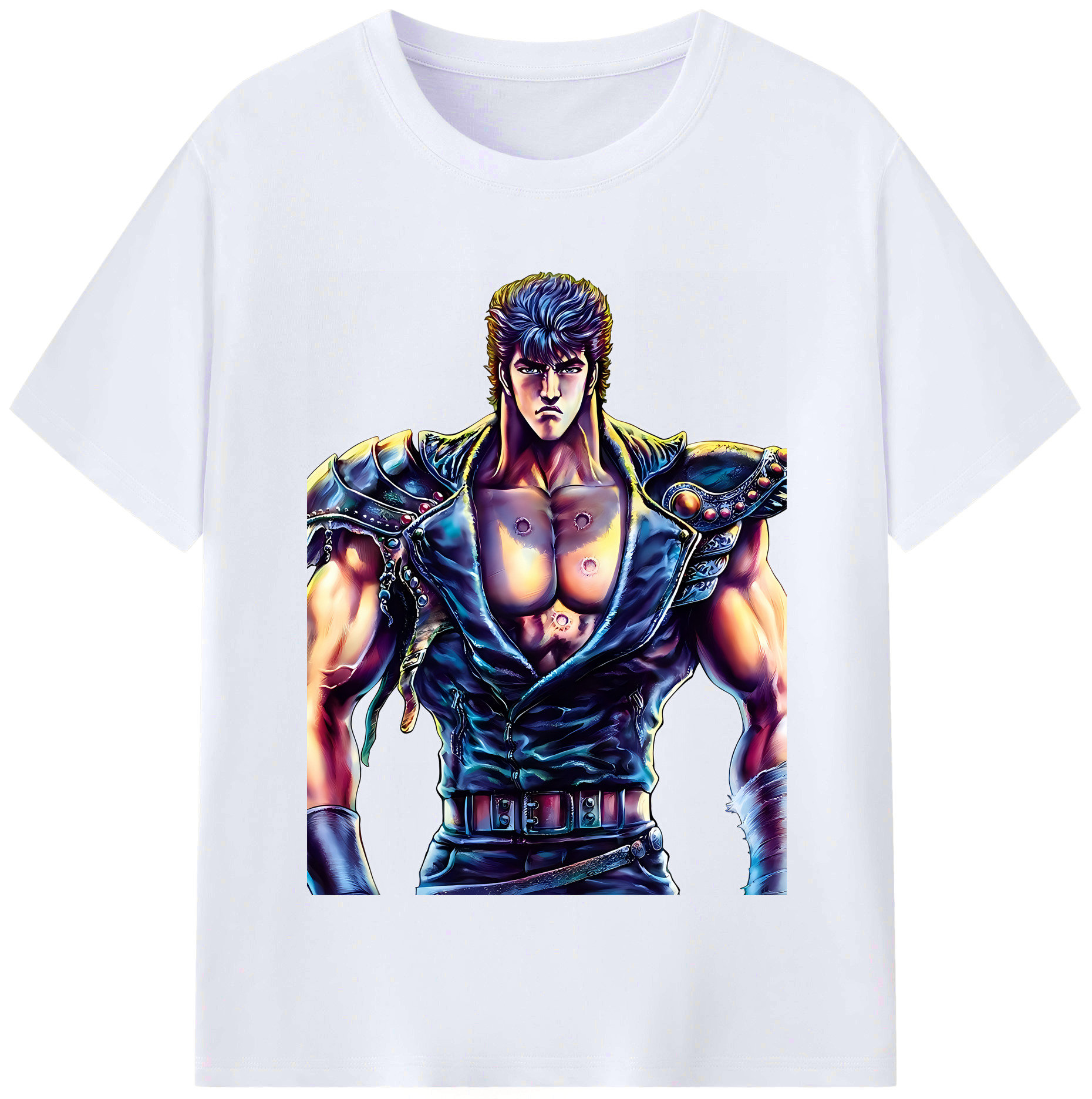 （画像用） 北斗の拳 Fist of the North Star レディースカジュアルプリントTシャツ（綿100％）