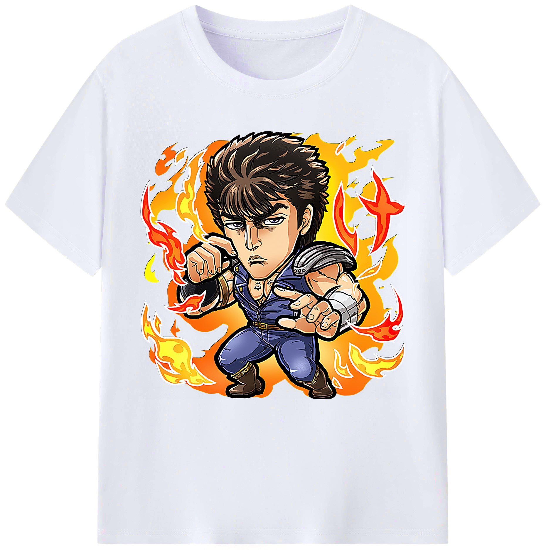 （画像用） 北斗の拳 Fist of the North Star レディースカジュアルプリントTシャツ（綿100％）