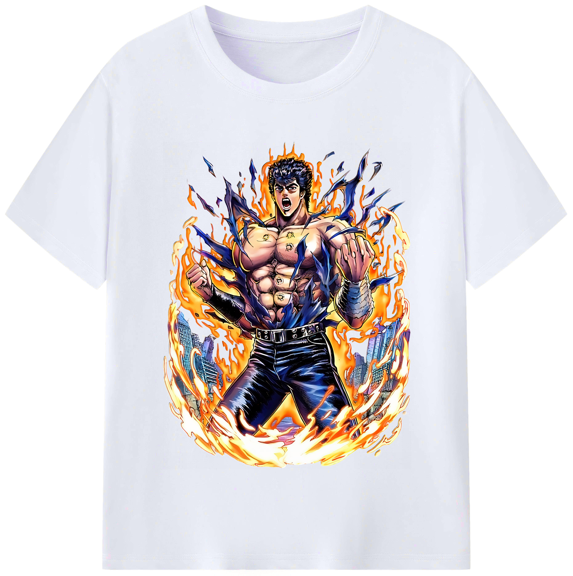 （画像用） 北斗の拳 Fist of the North Star レディースカジュアルプリントTシャツ（綿100％）