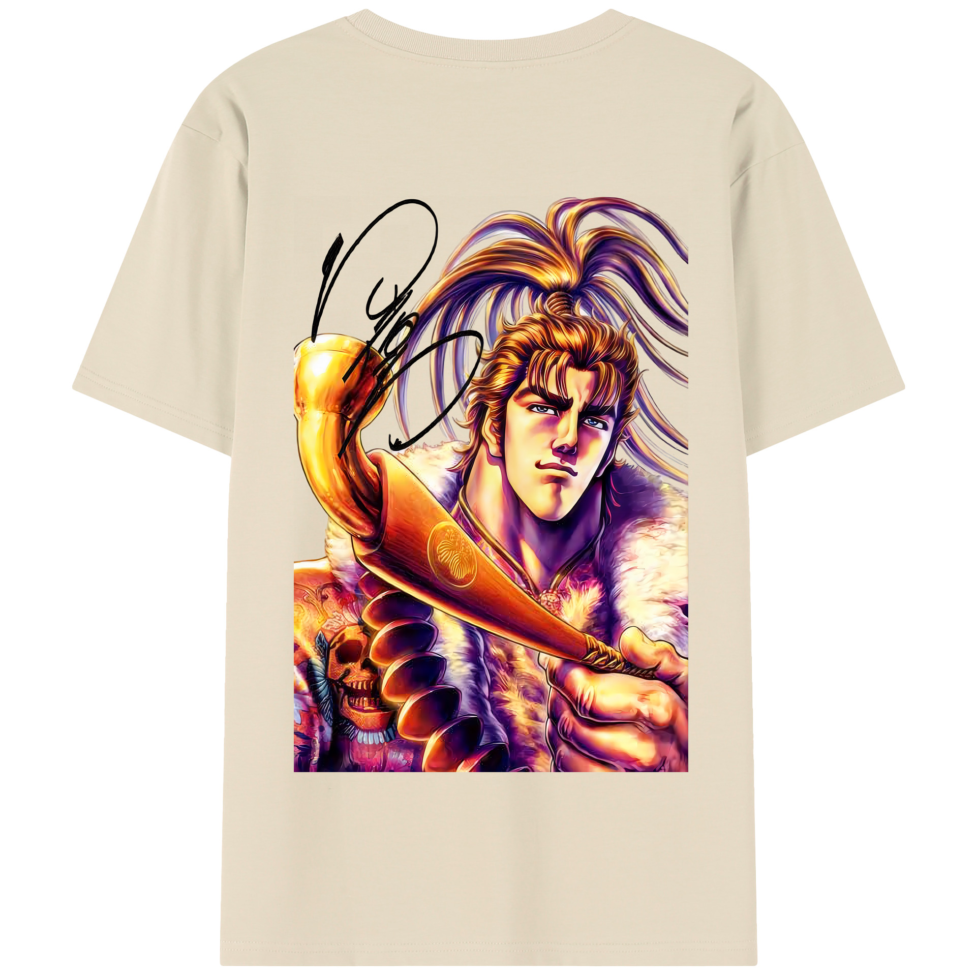 （画像用） 北斗の拳 Fist of the North Star 綿100％半袖Tシャツ（背面プリント）