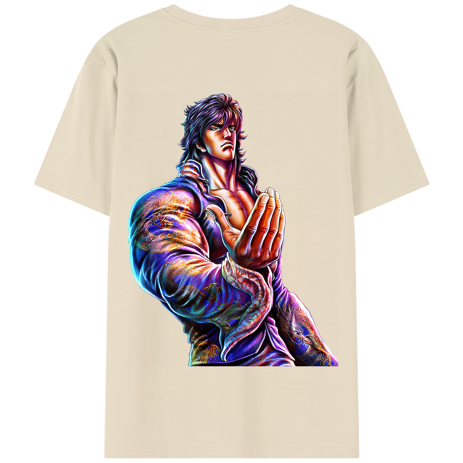 （画像用） 北斗の拳 Fist of the North Star 綿100％半袖Tシャツ（背面プリント）
