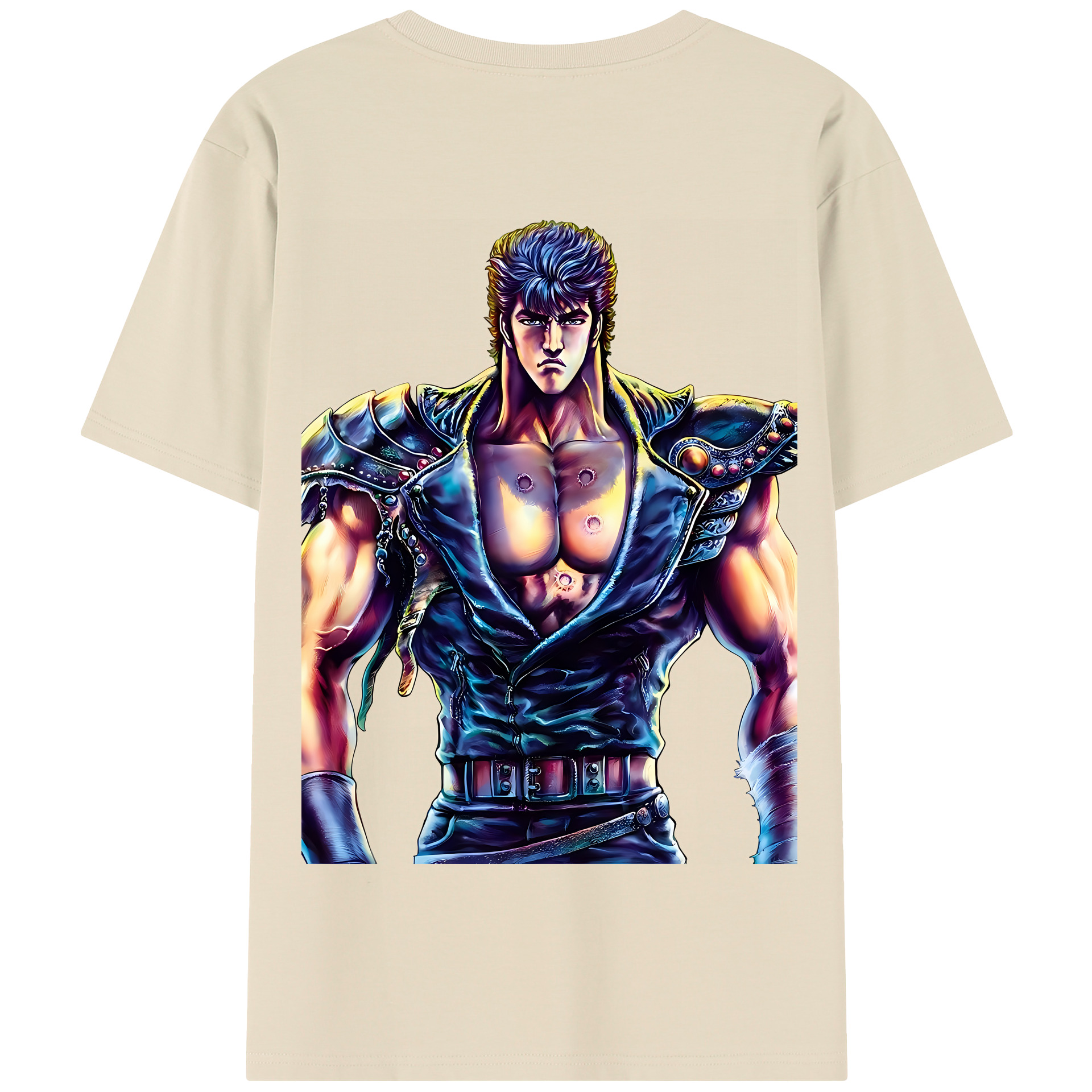 （画像用） 北斗の拳 Fist of the North Star 綿100％半袖Tシャツ（背面プリント）