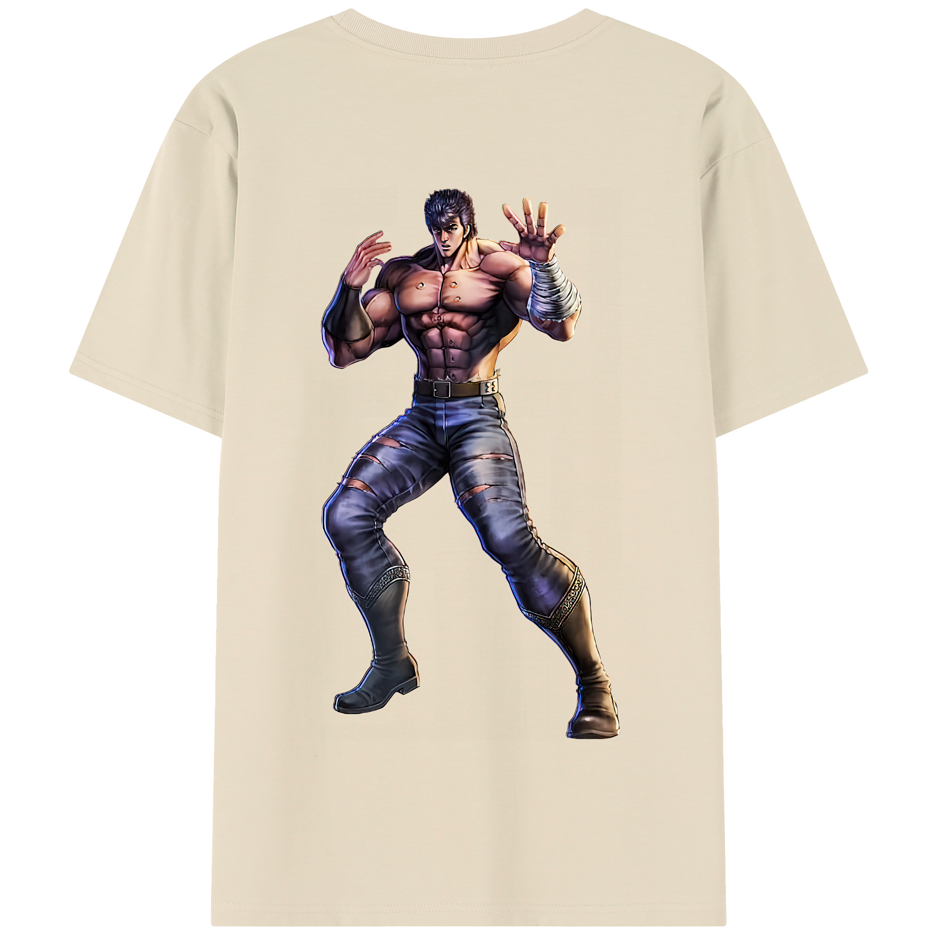 （画像用） 北斗の拳 Fist of the North Star 綿100％半袖Tシャツ（背面プリント）