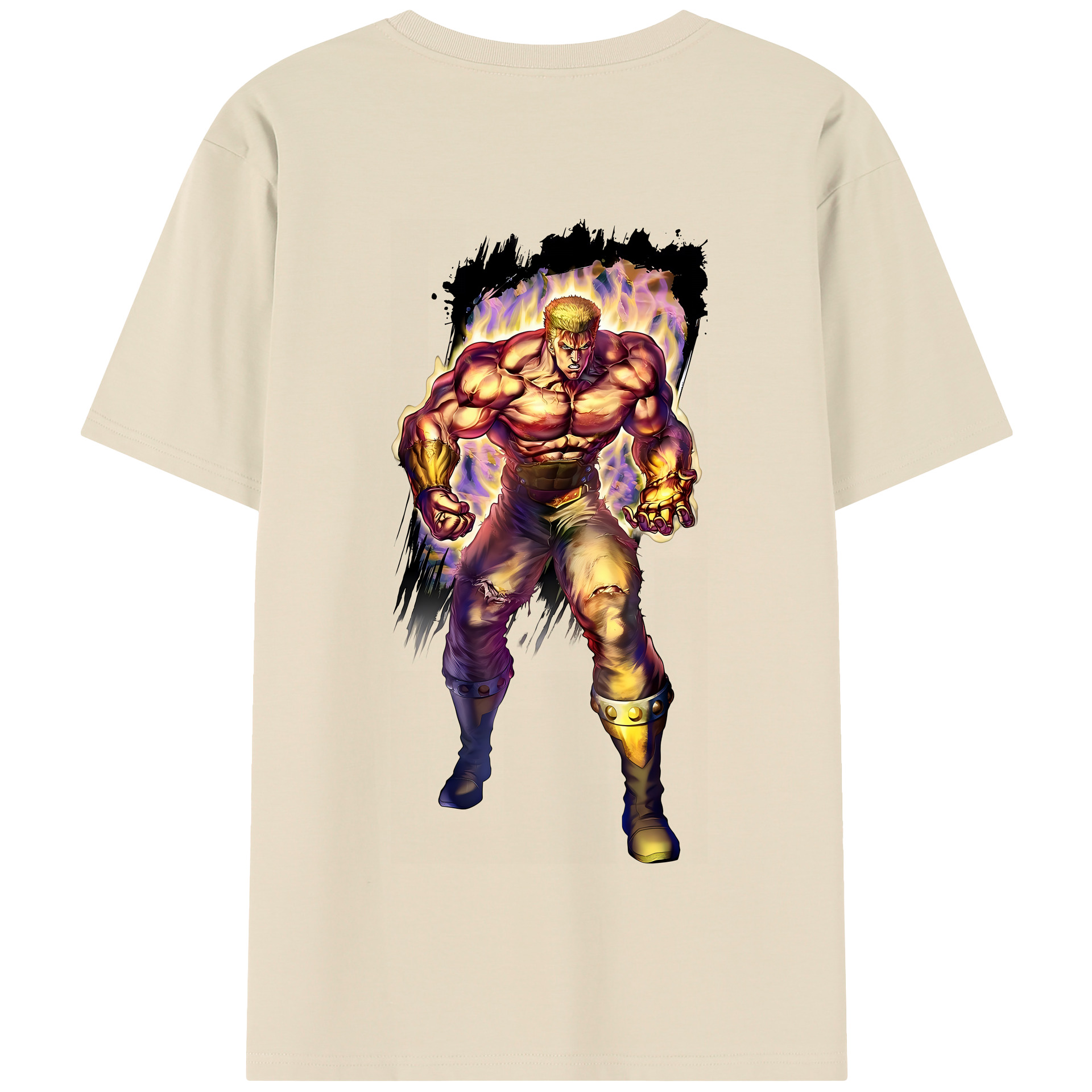 （画像用） 北斗の拳 Fist of the North Star 綿100％半袖Tシャツ（背面プリント）