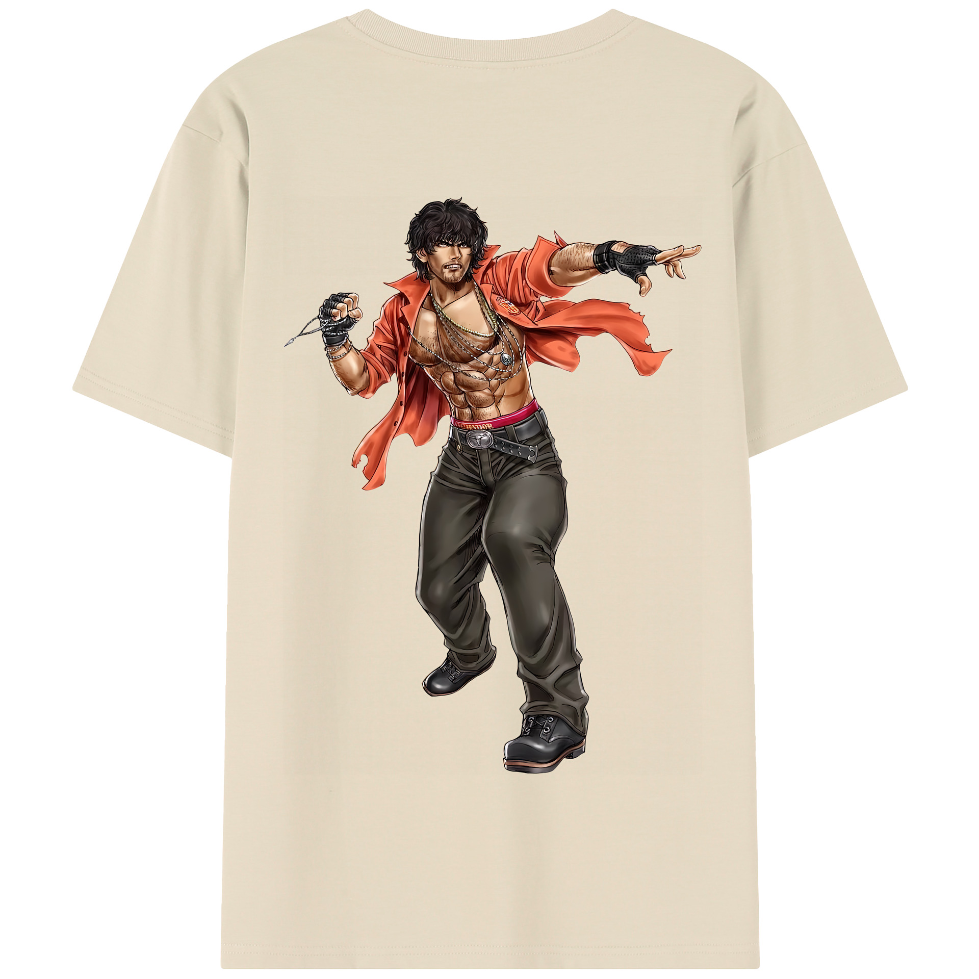（画像用） 北斗の拳 Fist of the North Star 綿100％半袖Tシャツ（背面プリント）