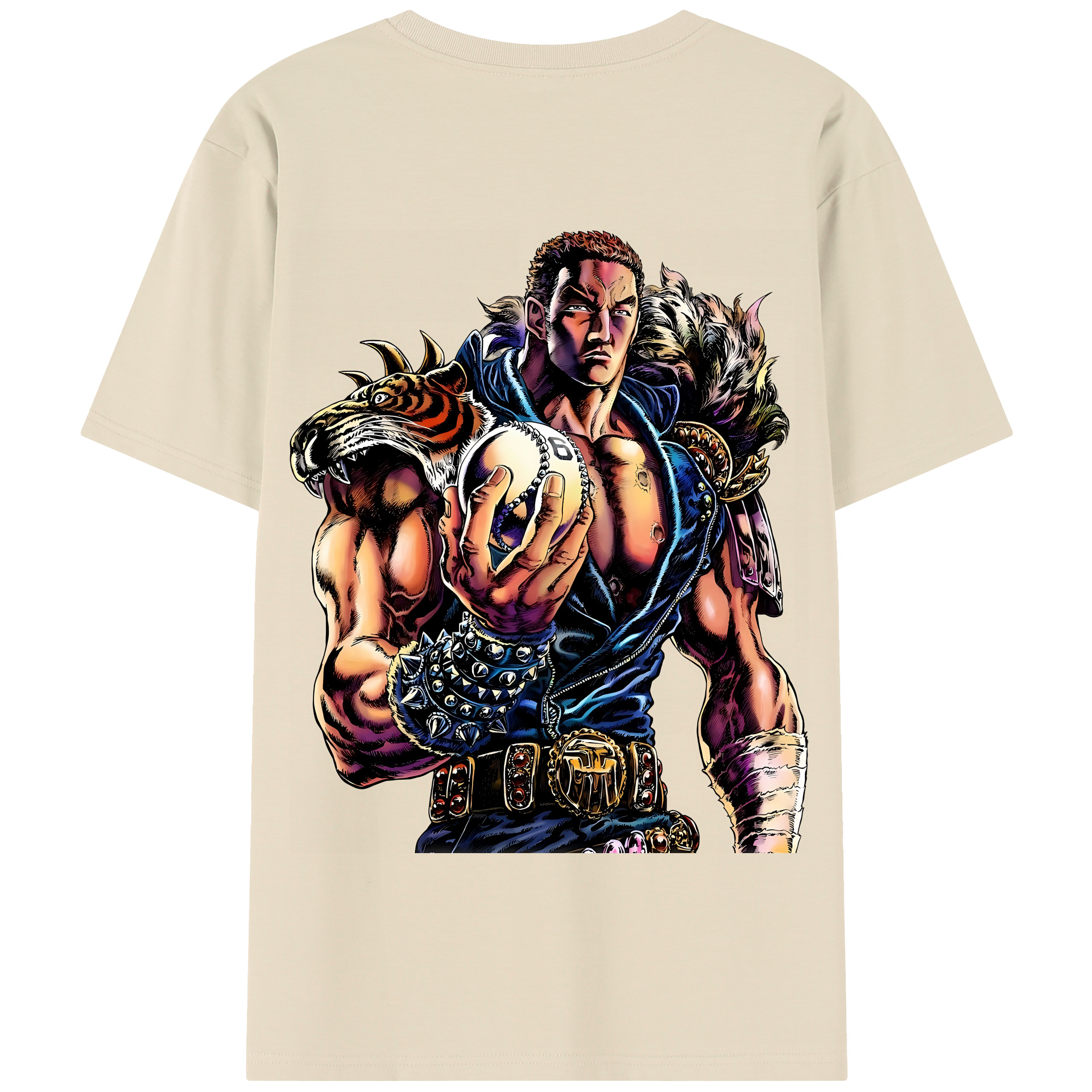 （画像用） 北斗の拳 Fist of the North Star 綿100％半袖Tシャツ（背面プリント）