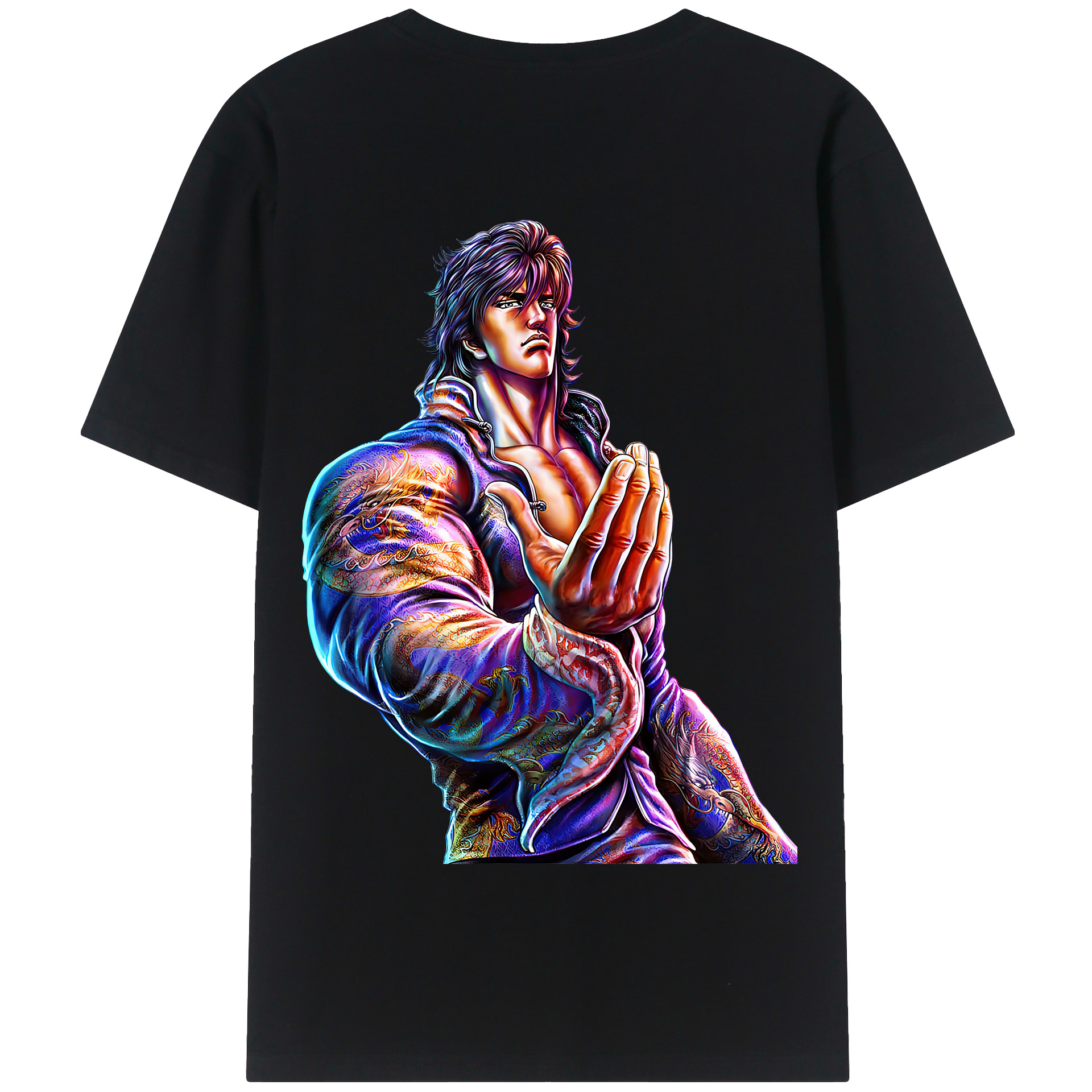 （画像用） 北斗の拳 Fist of the North Star 綿100％半袖Tシャツ（背面プリント）