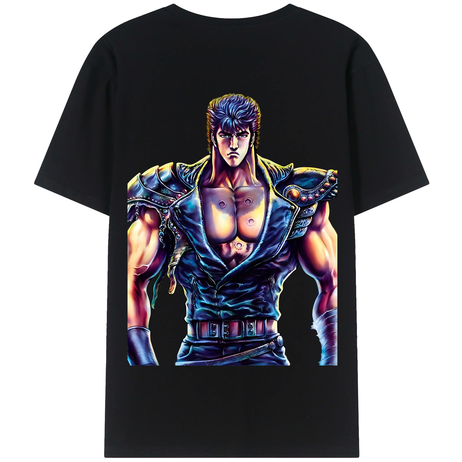 （画像用） 北斗の拳 Fist of the North Star 綿100％半袖Tシャツ（背面プリント）
