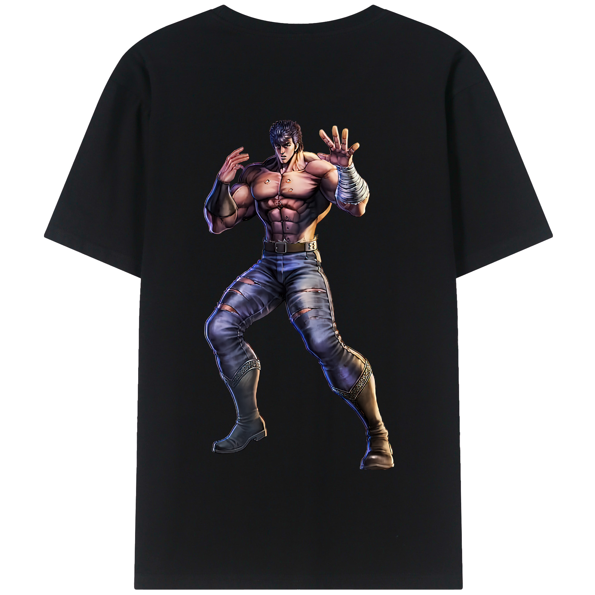 （画像用） 北斗の拳 Fist of the North Star 綿100％半袖Tシャツ（背面プリント）