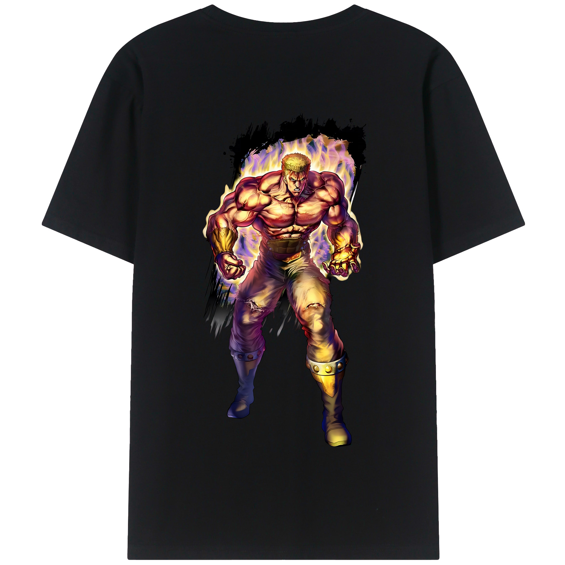 （画像用） 北斗の拳 Fist of the North Star 綿100％半袖Tシャツ（背面プリント）