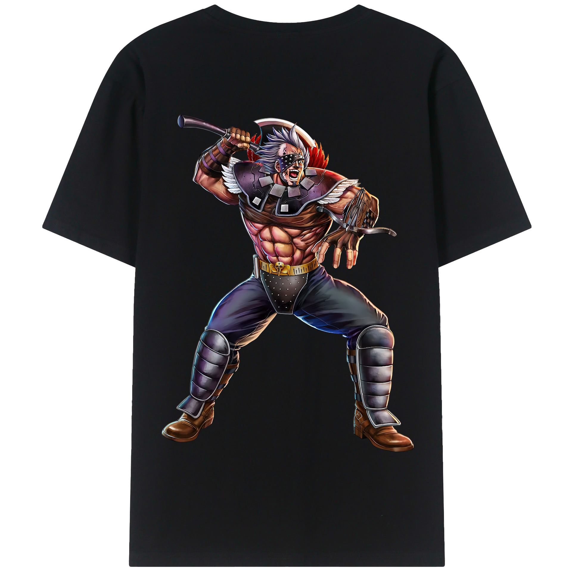 （画像用） 北斗の拳 Fist of the North Star 綿100％半袖Tシャツ（背面プリント）