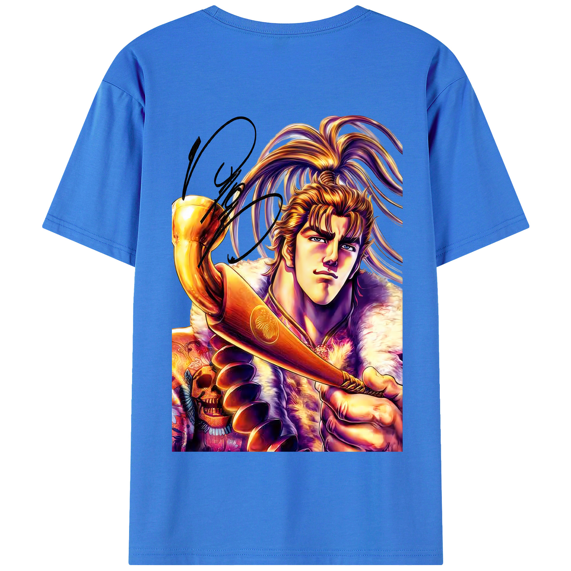 （画像用） 北斗の拳 Fist of the North Star 綿100％半袖Tシャツ（背面プリント）