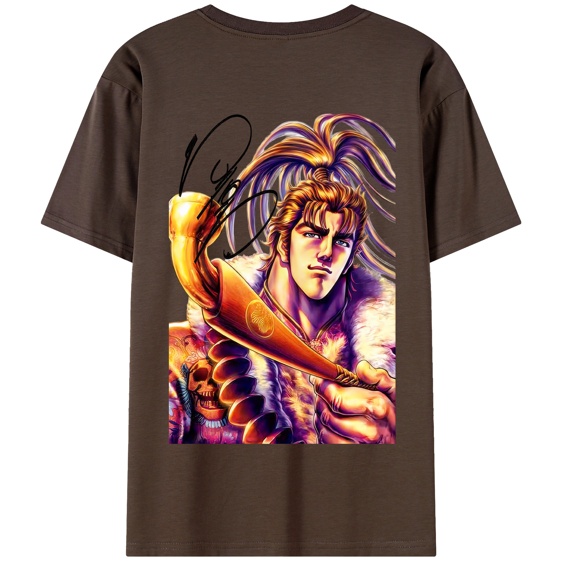 （画像用） 北斗の拳 Fist of the North Star 綿100％半袖Tシャツ（背面プリント）